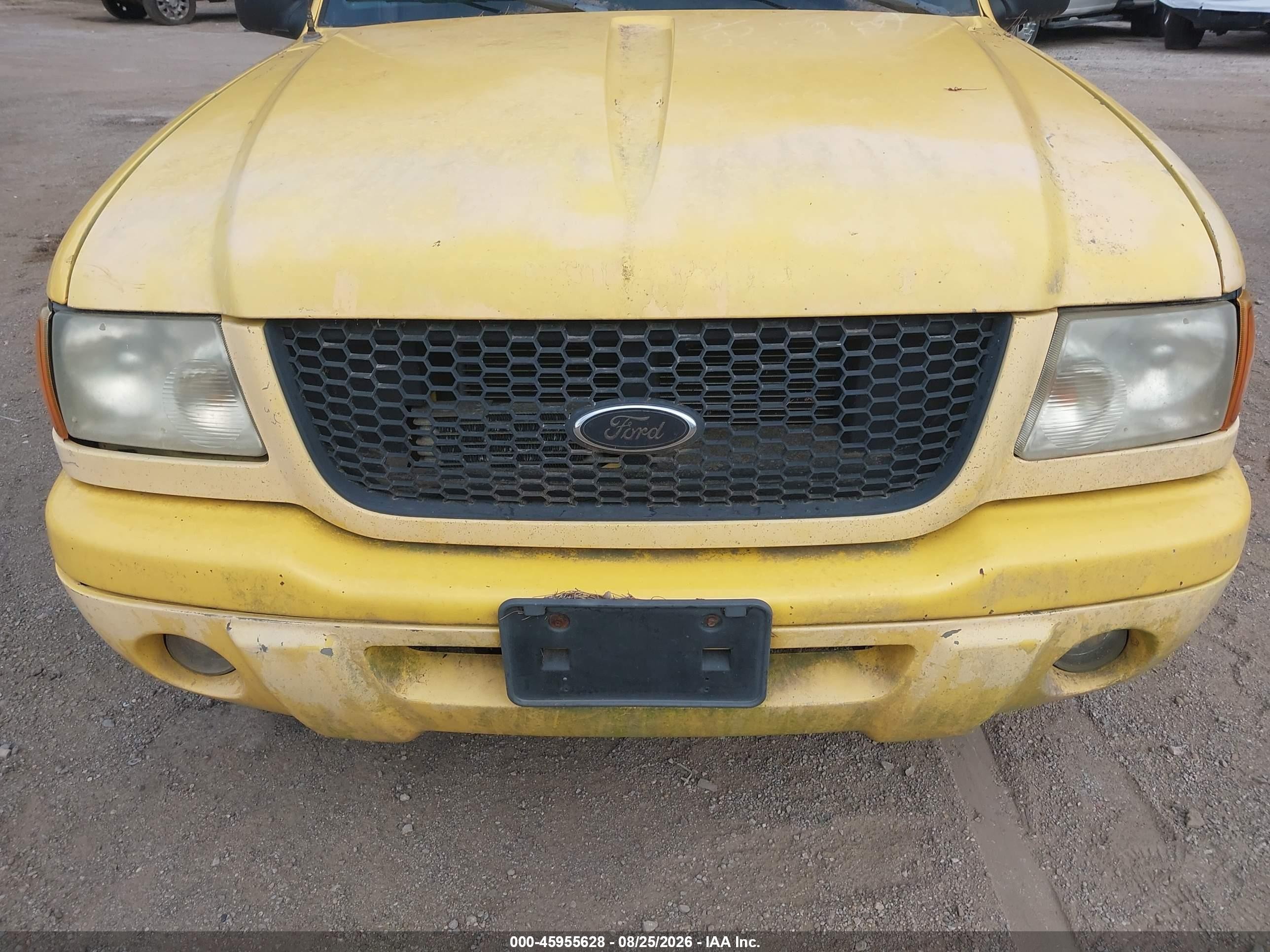 2002 Ford Ranger   Yellow vin: 1FTYR44V52PB61007