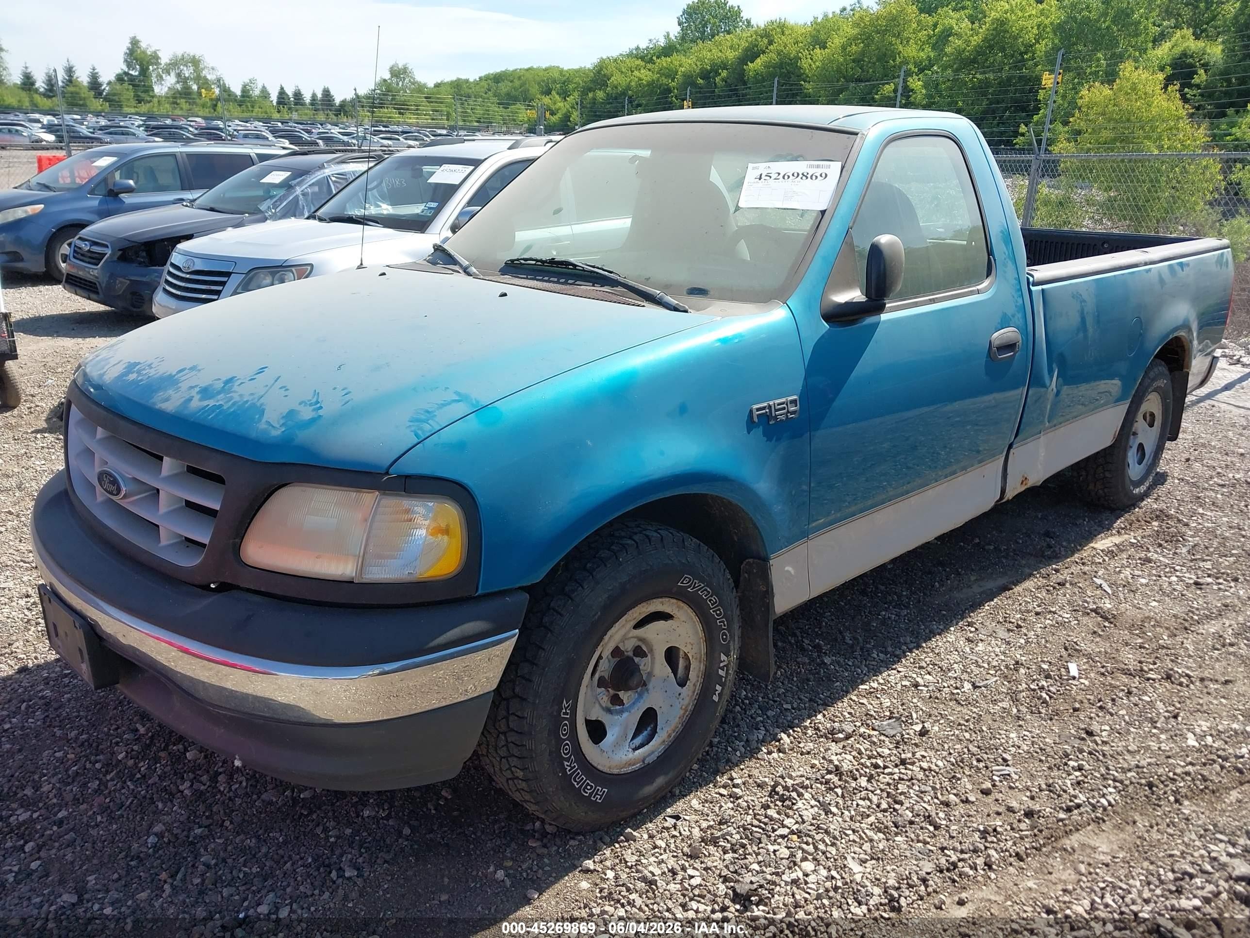 1999 Ford F-150 Work Series/xl/xlt Turquoise vin: 1FTZF1726XKA55909