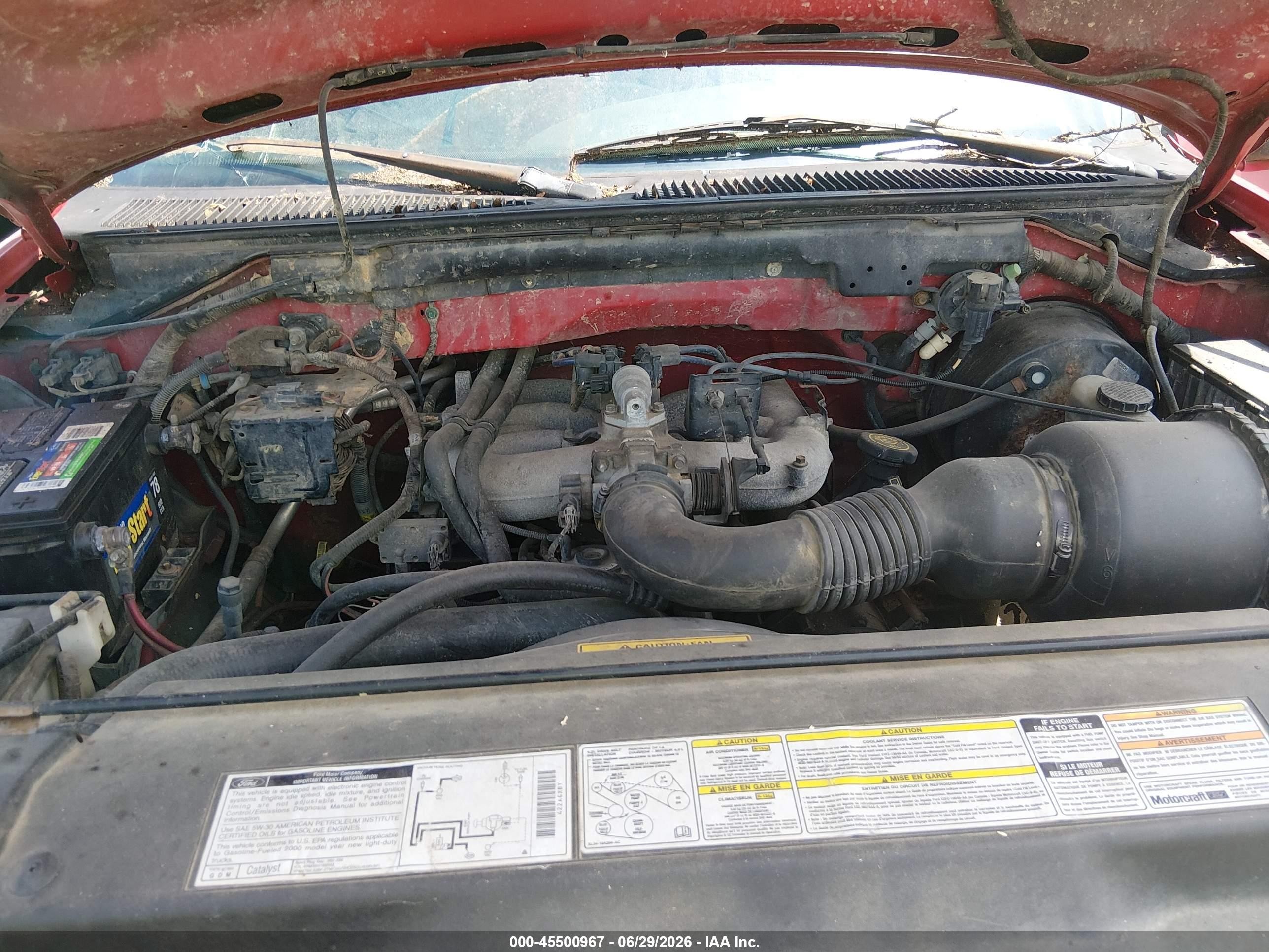 2000 Ford F-150 Work Series/xl/xlt Red vin: 1FTZF182XYNA67852