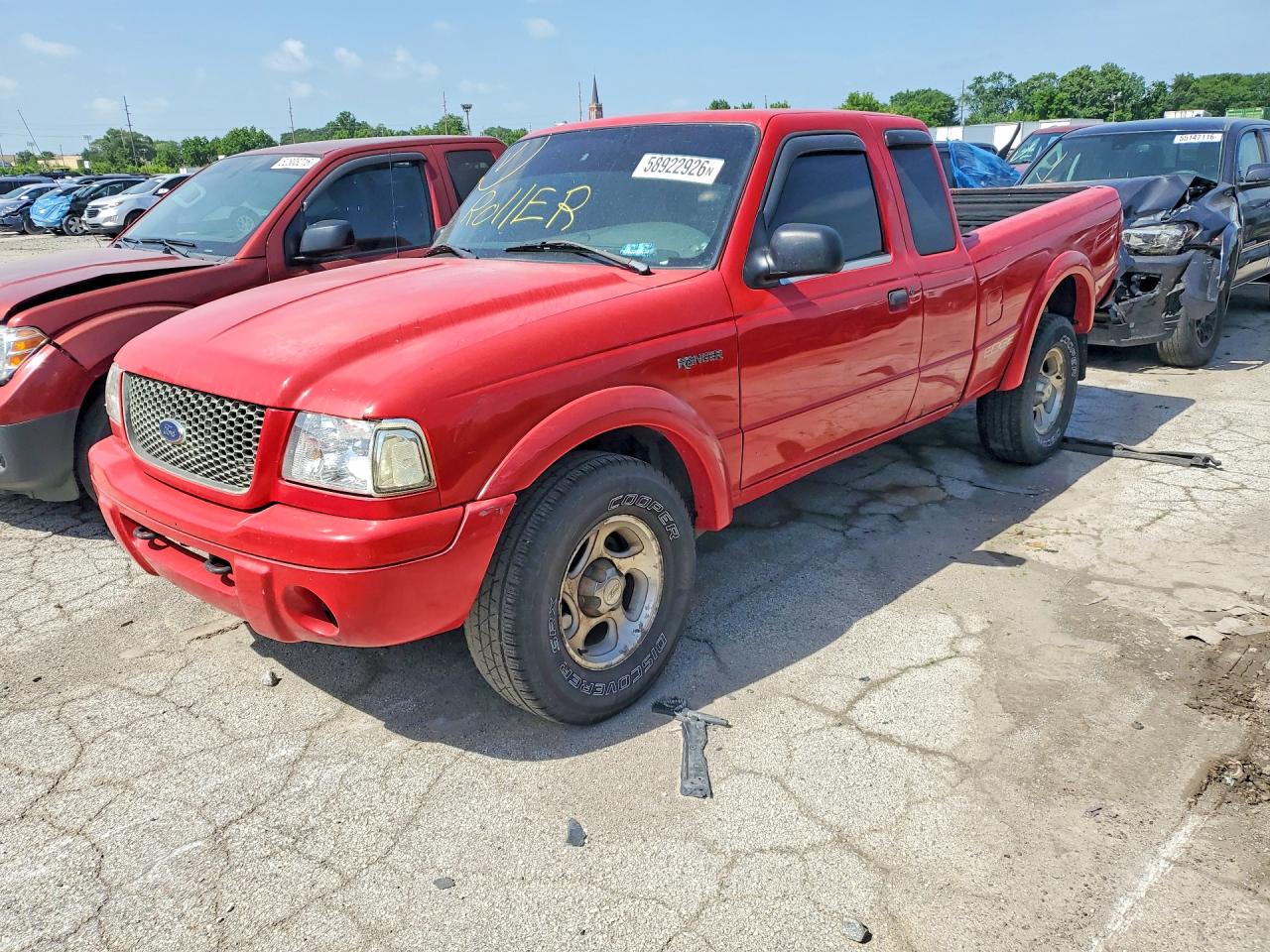 2001 Ford Ranger Super Cab Red vin: 1FTZR15E21TA89948