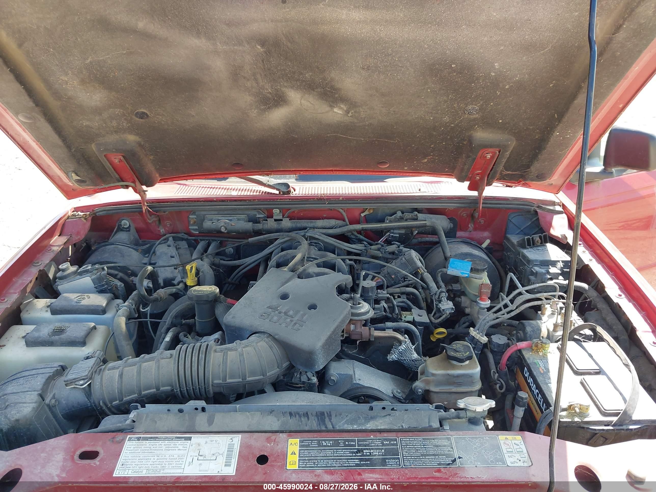 2001 Ford Ranger Edge/xlt Red vin: 1FTZR15E51PA26898