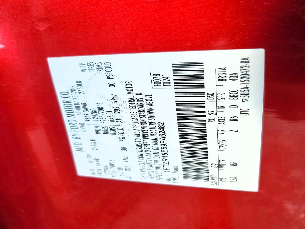 2009 Ford Ranger Super Cab Red vin: 1FTZR15E69PA62482