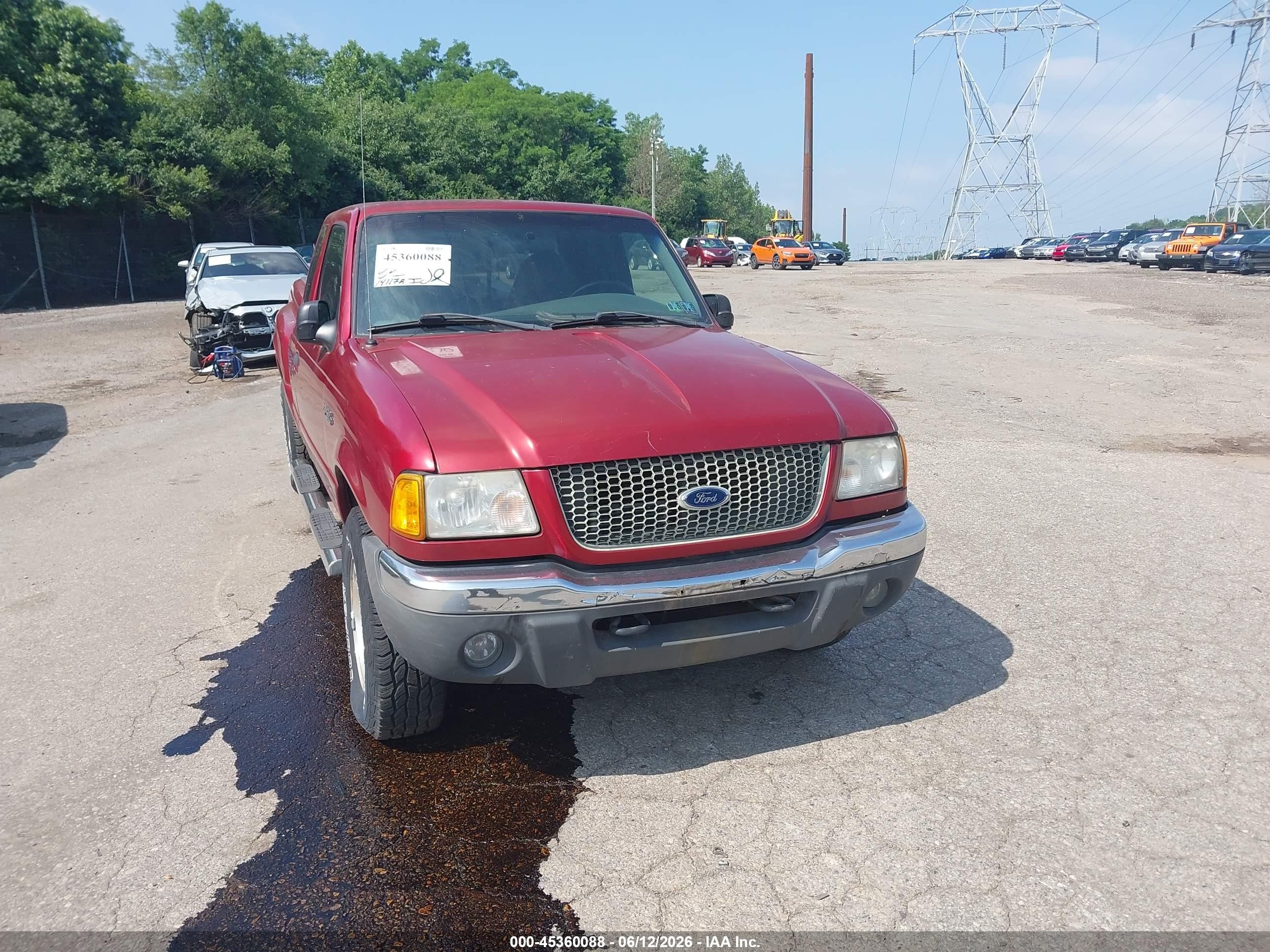 2001 Ford Ranger Edge/xlt Red vin: 1FTZR15E71TA64480