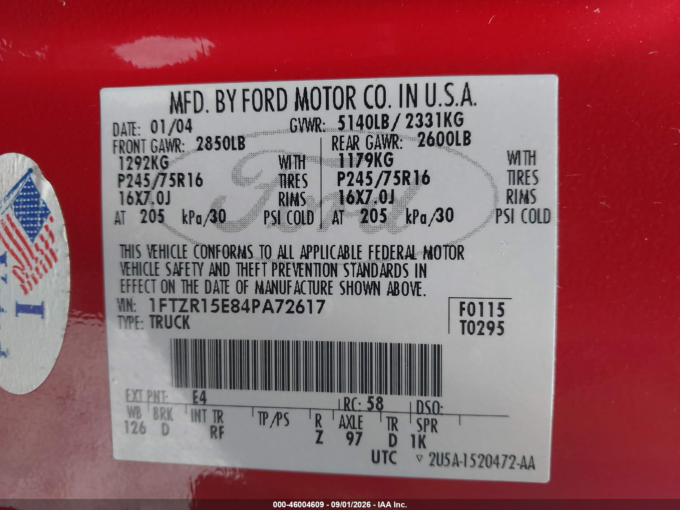 2004 Ford Ranger Xlt Красный vin: 1FTZR15E84PA72617