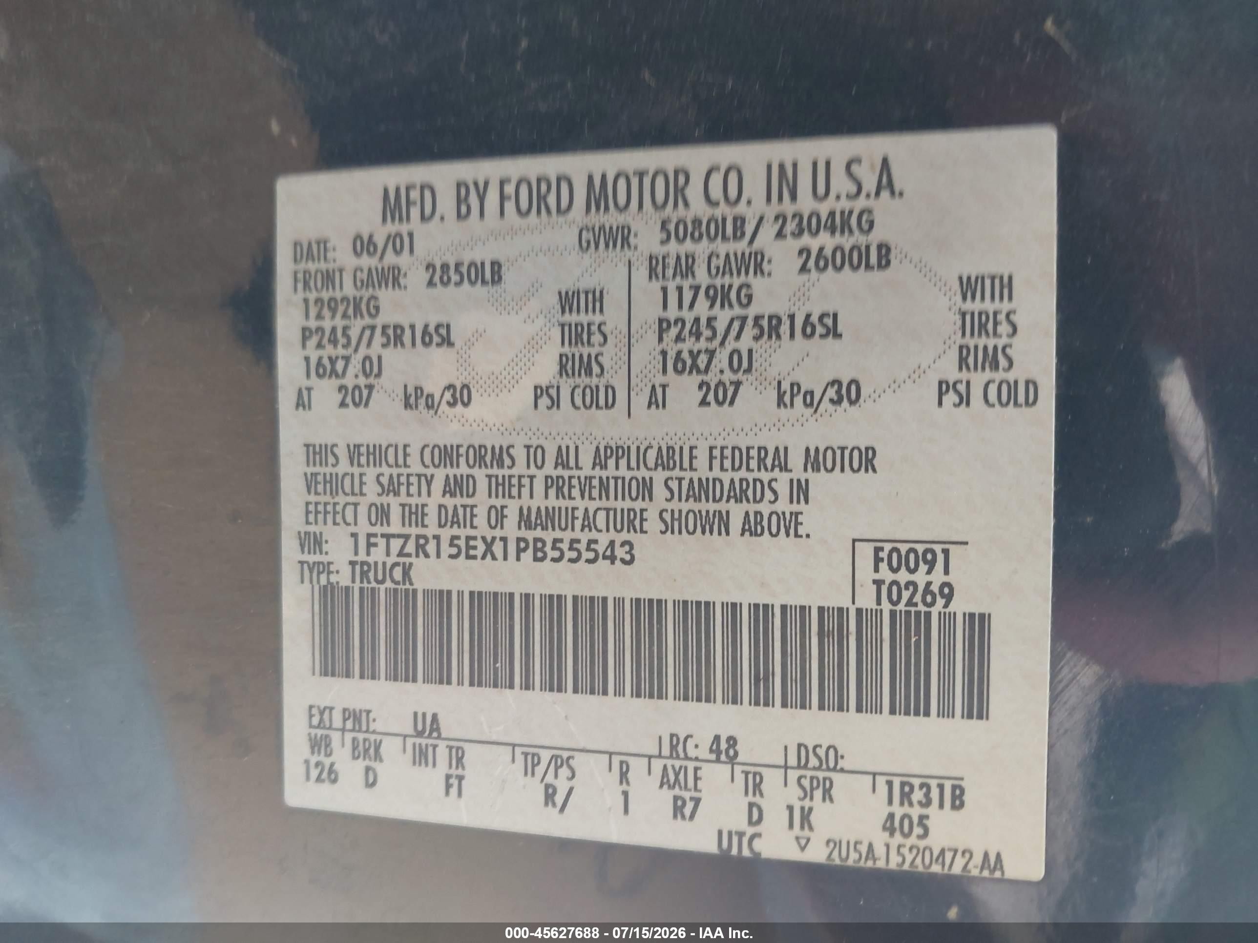 2001 Ford Ranger Edge/xlt Черный vin: 1FTZR15EX1PB55543