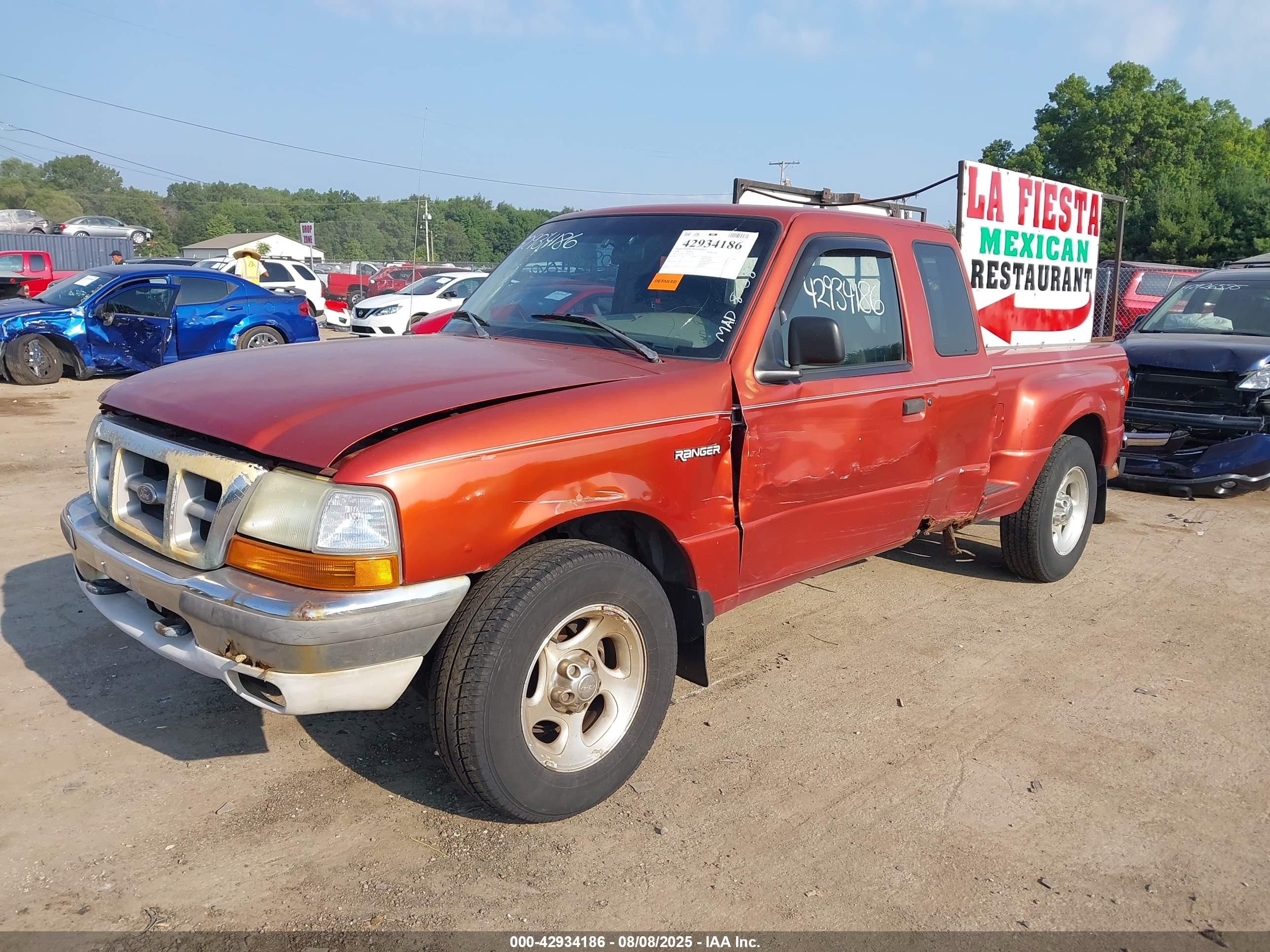 1998 Ford Ranger Splash/xl/xlt Orange vin: 1FTZR15UXWPA34476