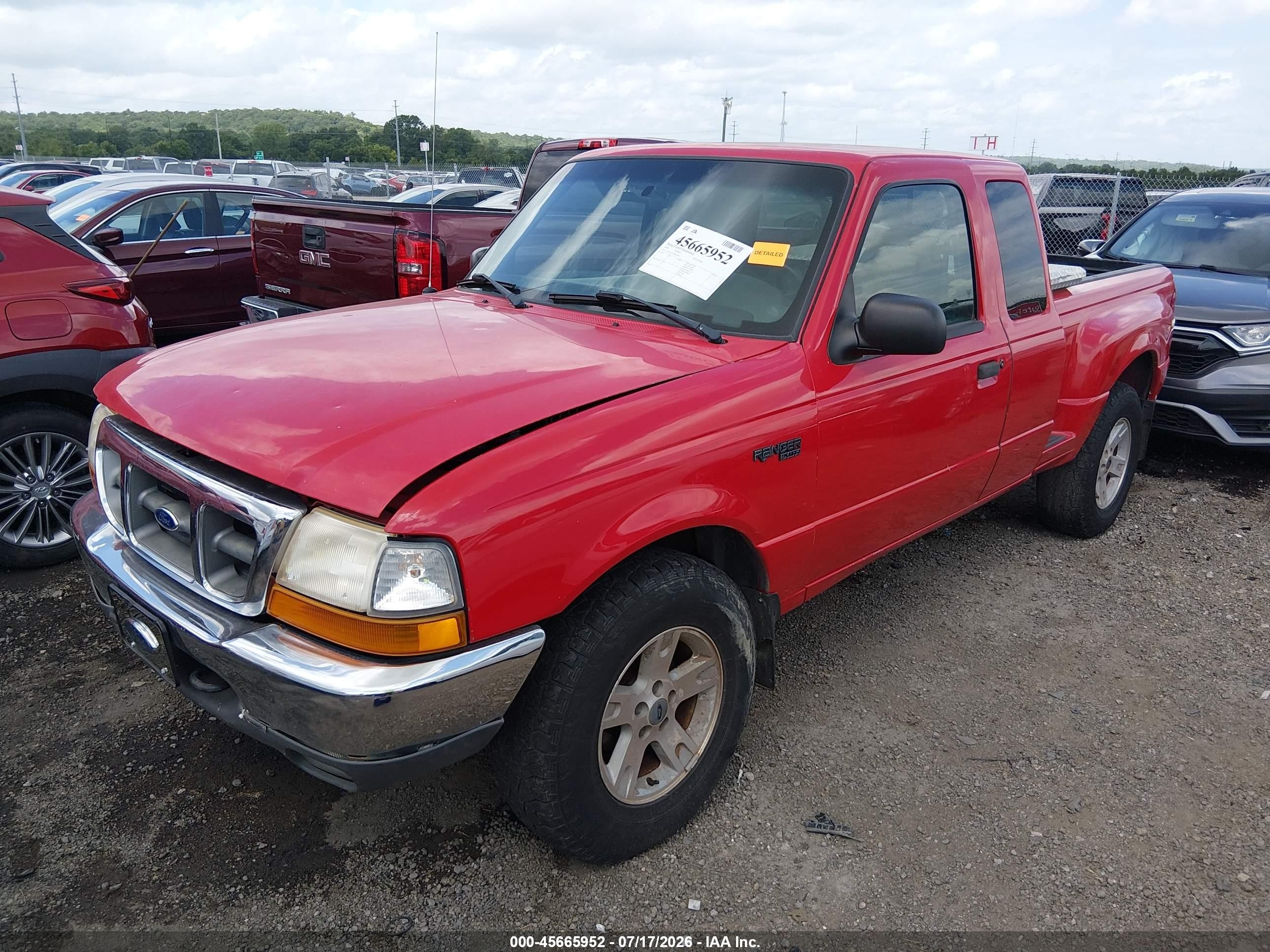 2000 Ford Ranger Xl/xlt Red vin: 1FTZR15V0YPB61099