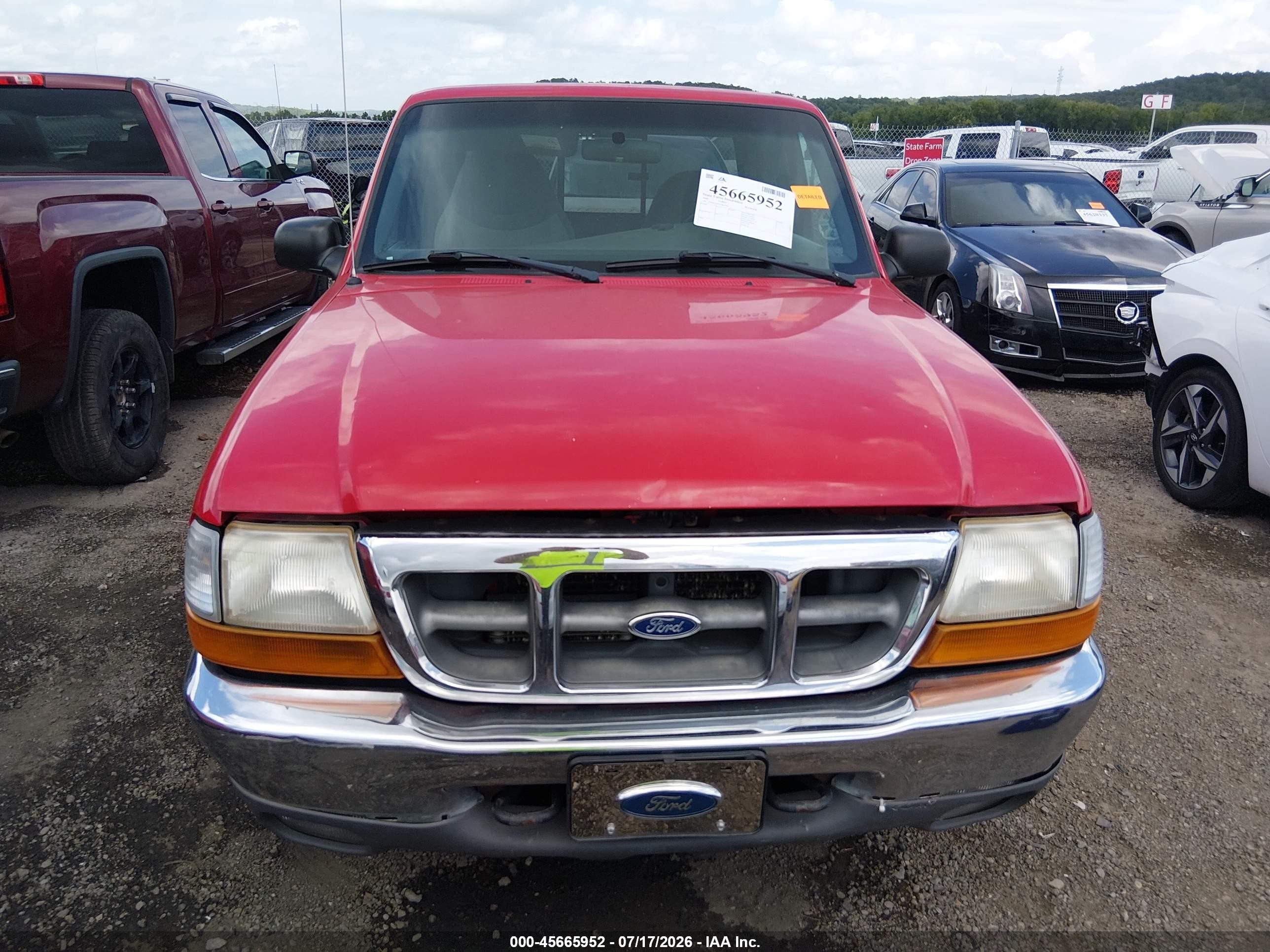 2000 Ford Ranger Xl/xlt Red vin: 1FTZR15V0YPB61099