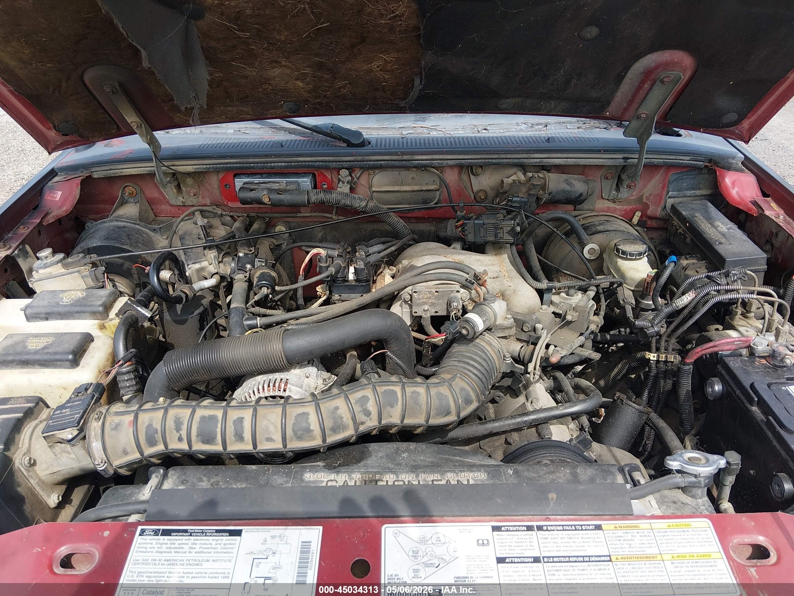 1999 Ford Ranger Xl/xlt Black vin: 1FTZR15V2XTA78845