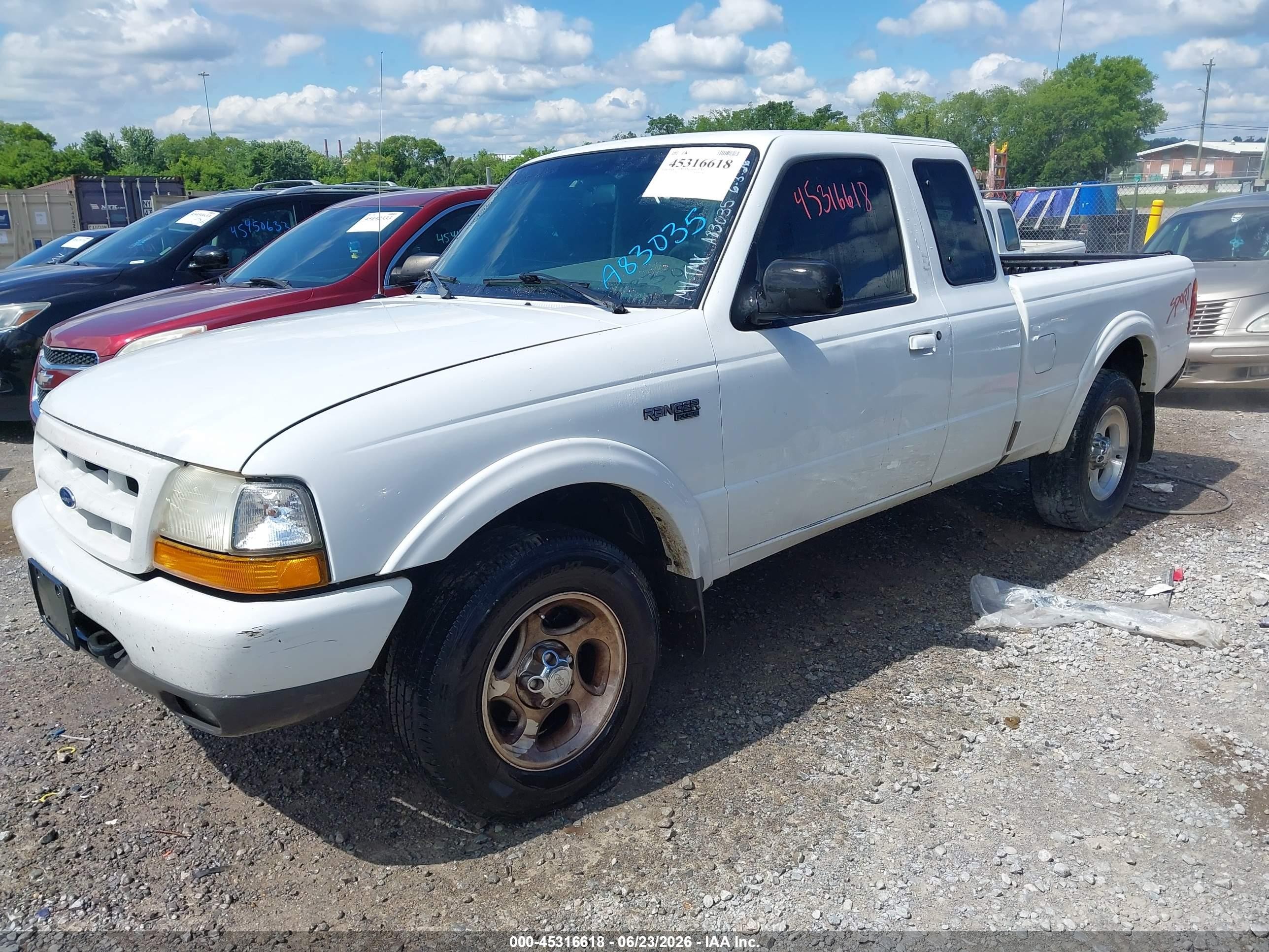 1999 Ford Ranger Xl/xlt White vin: 1FTZR15V3XTA83035