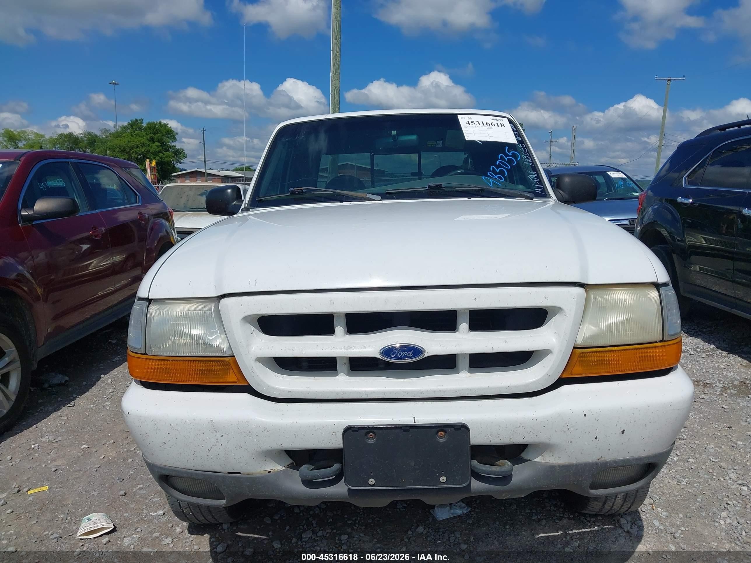 1999 Ford Ranger Xl/xlt White vin: 1FTZR15V3XTA83035