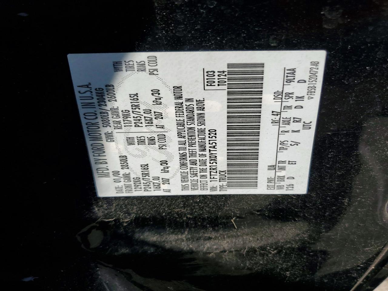 2000 Ford Ranger Super Cab Black vin: 1FTZR15X0YTA51520