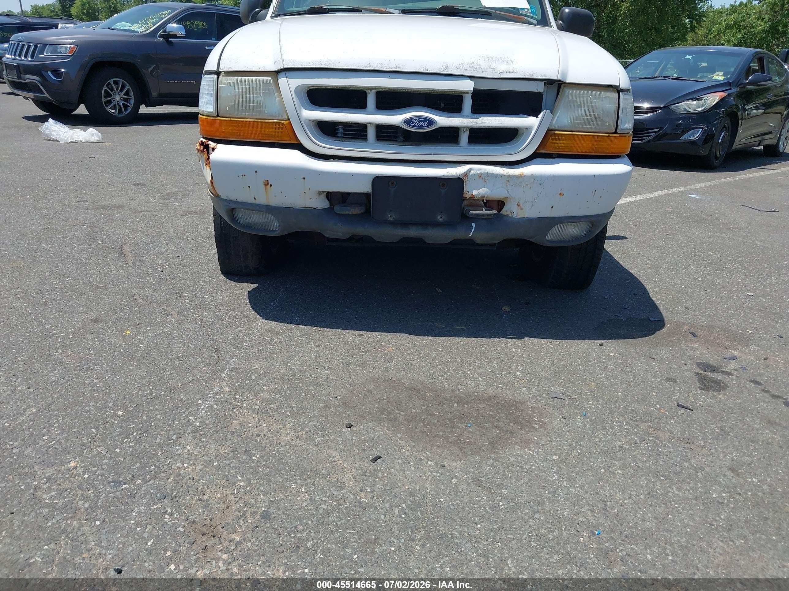 1999 Ford Ranger Xlt White vin: 1FTZR15X4XTA43175
