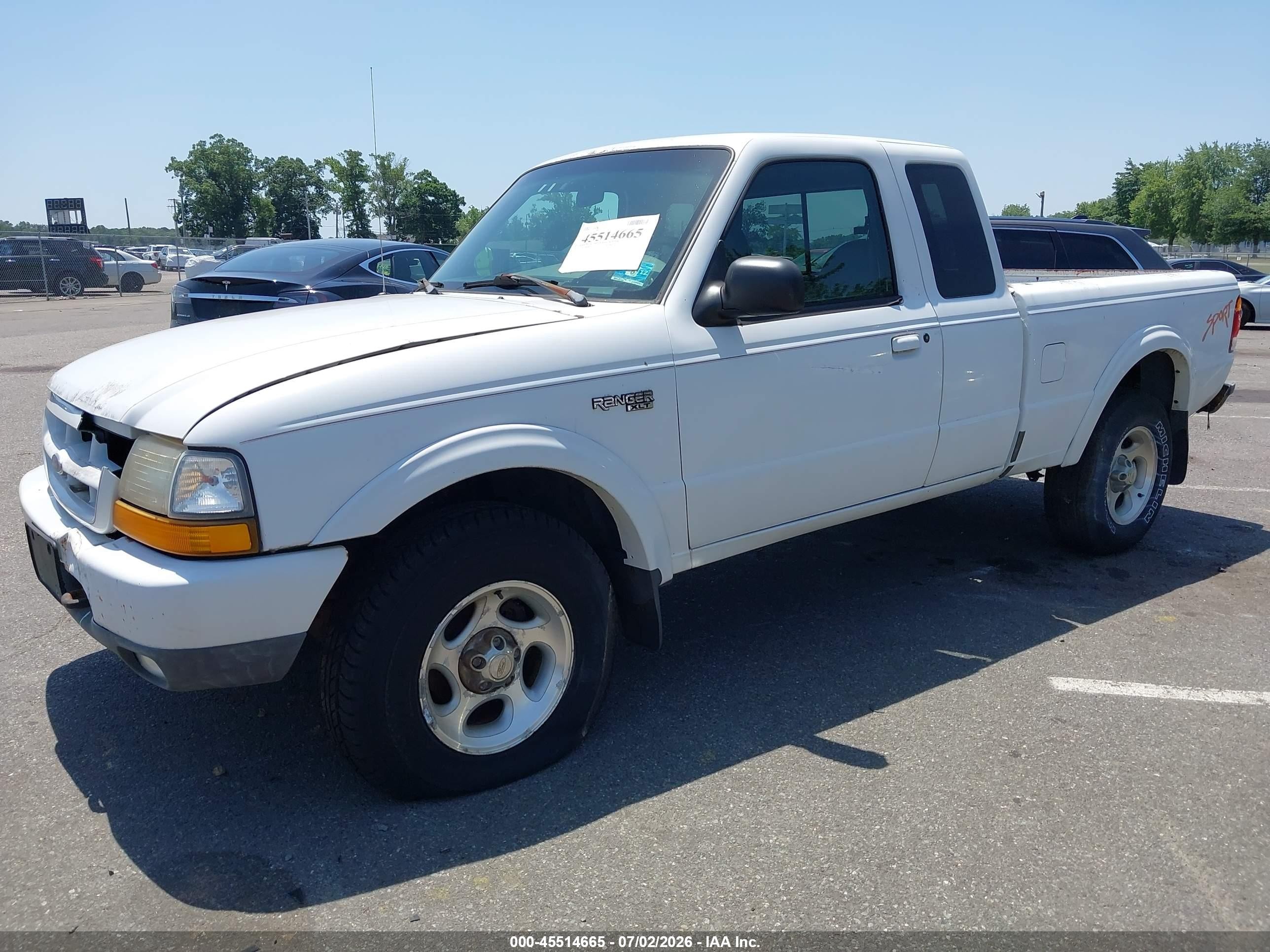 1999 Ford Ranger Xlt White vin: 1FTZR15X4XTA43175