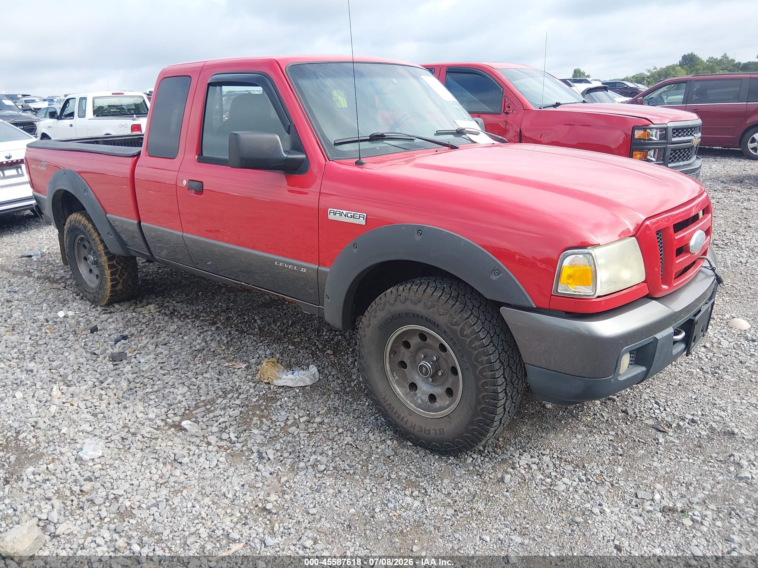 2007 Ford Ranger Fx4 Level Ii/fx4 Off-road/sport/xlt Red vin: 1FTZR45E07PA24101