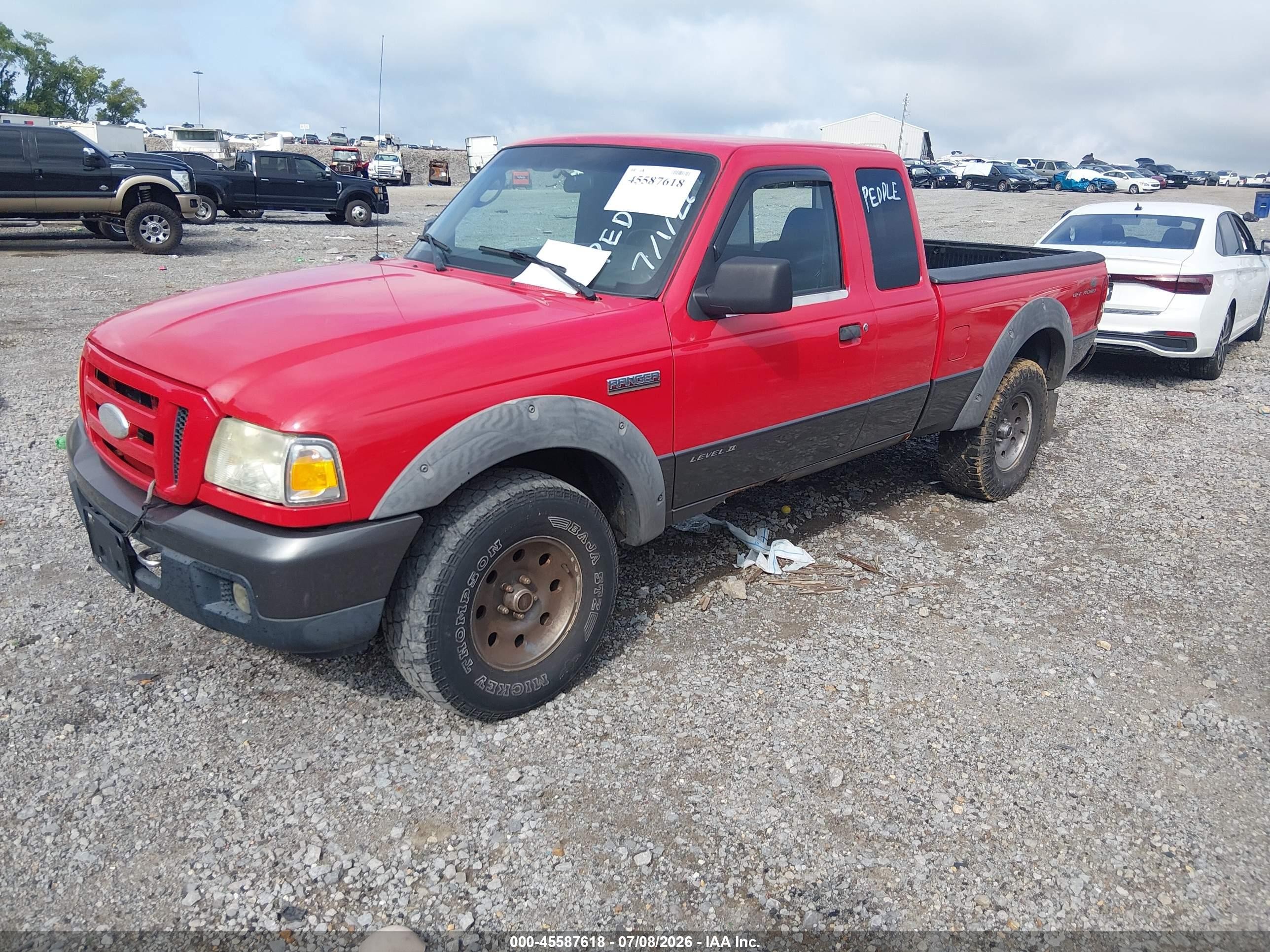 2007 Ford Ranger Fx4 Level Ii/fx4 Off-road/sport/xlt Red vin: 1FTZR45E07PA24101
