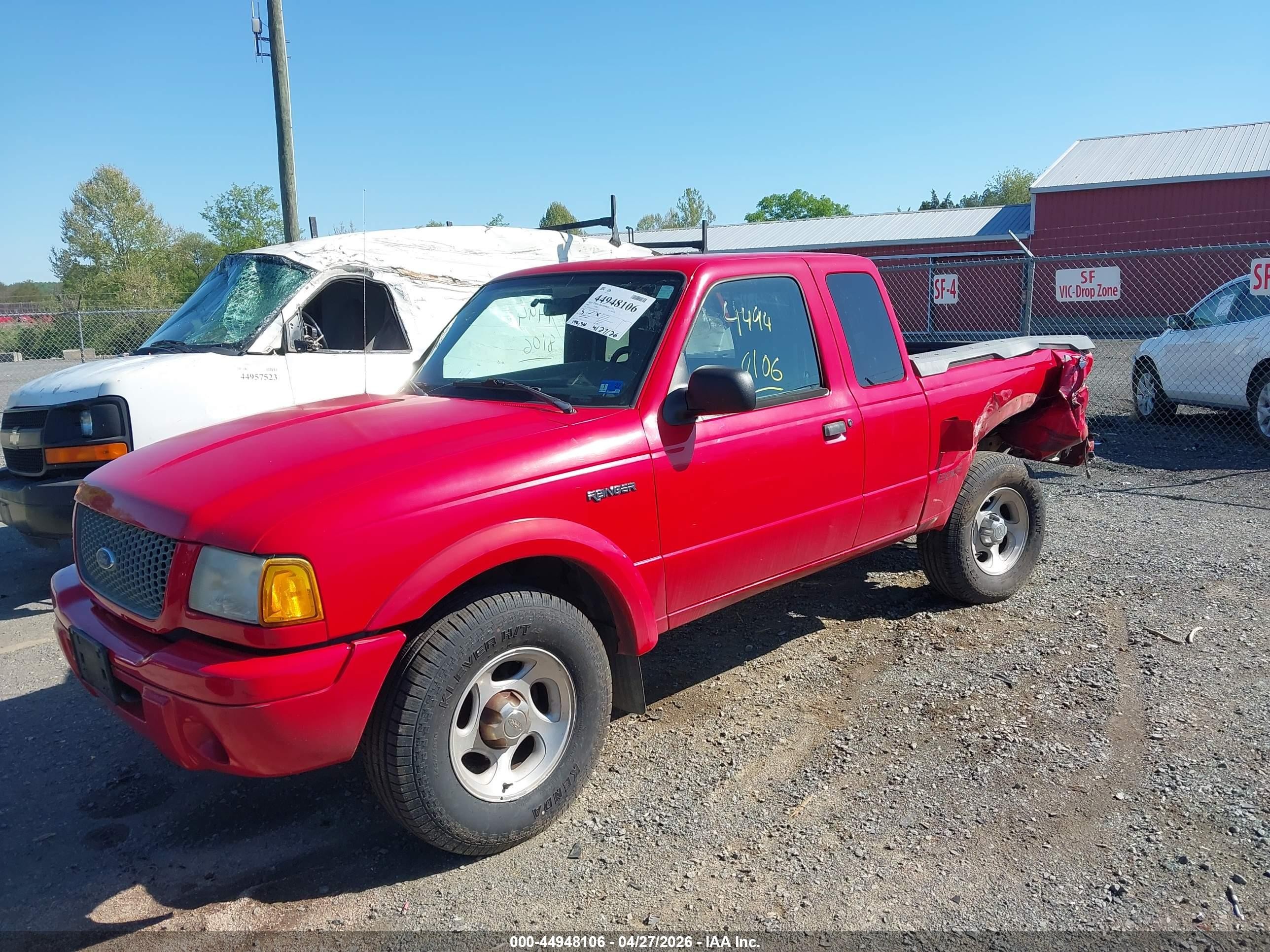 2002 Ford Ranger Edge/xlt Red vin: 1FTZR45E22TA67743