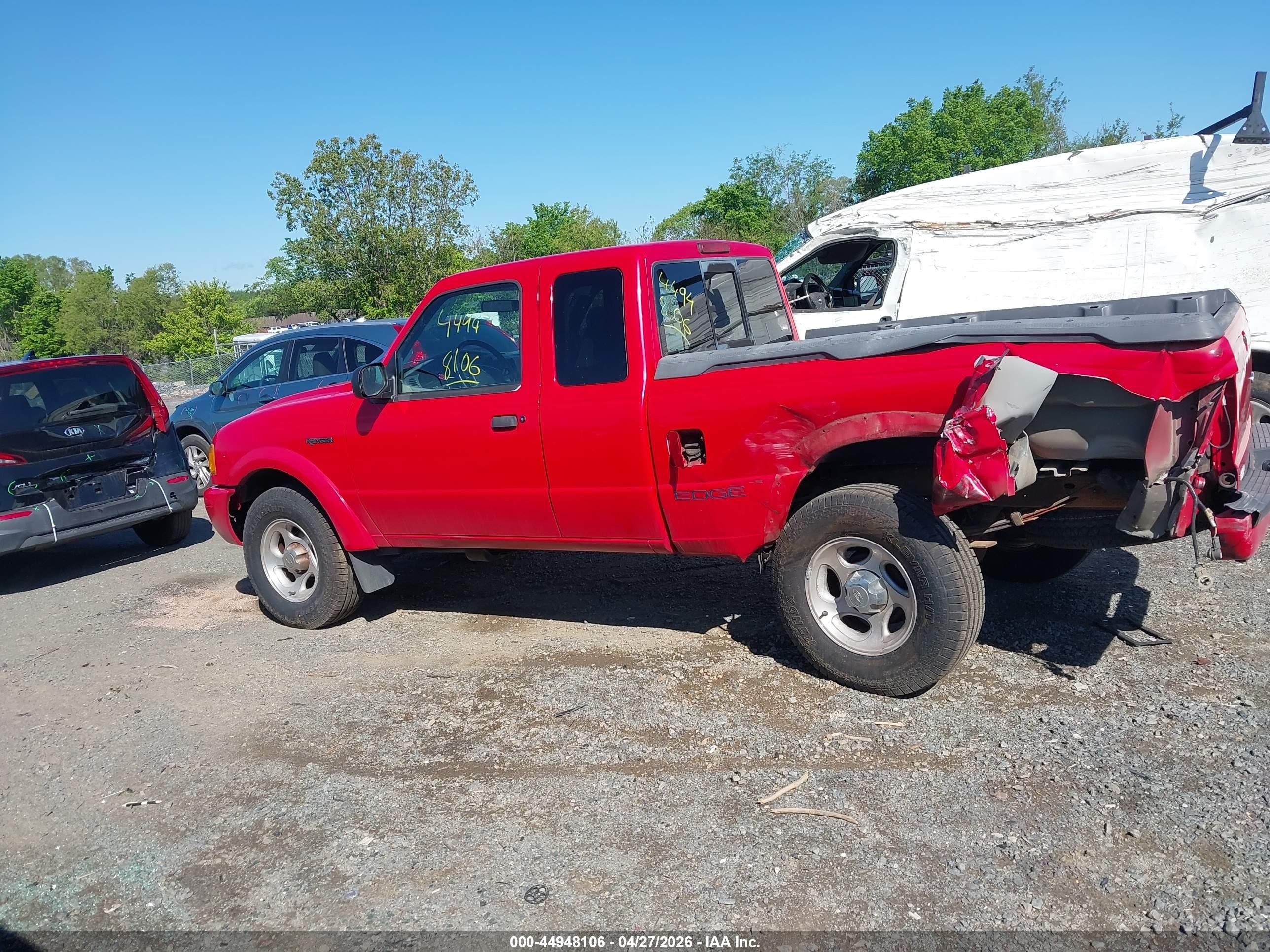 2002 Ford Ranger Edge/xlt Red vin: 1FTZR45E22TA67743