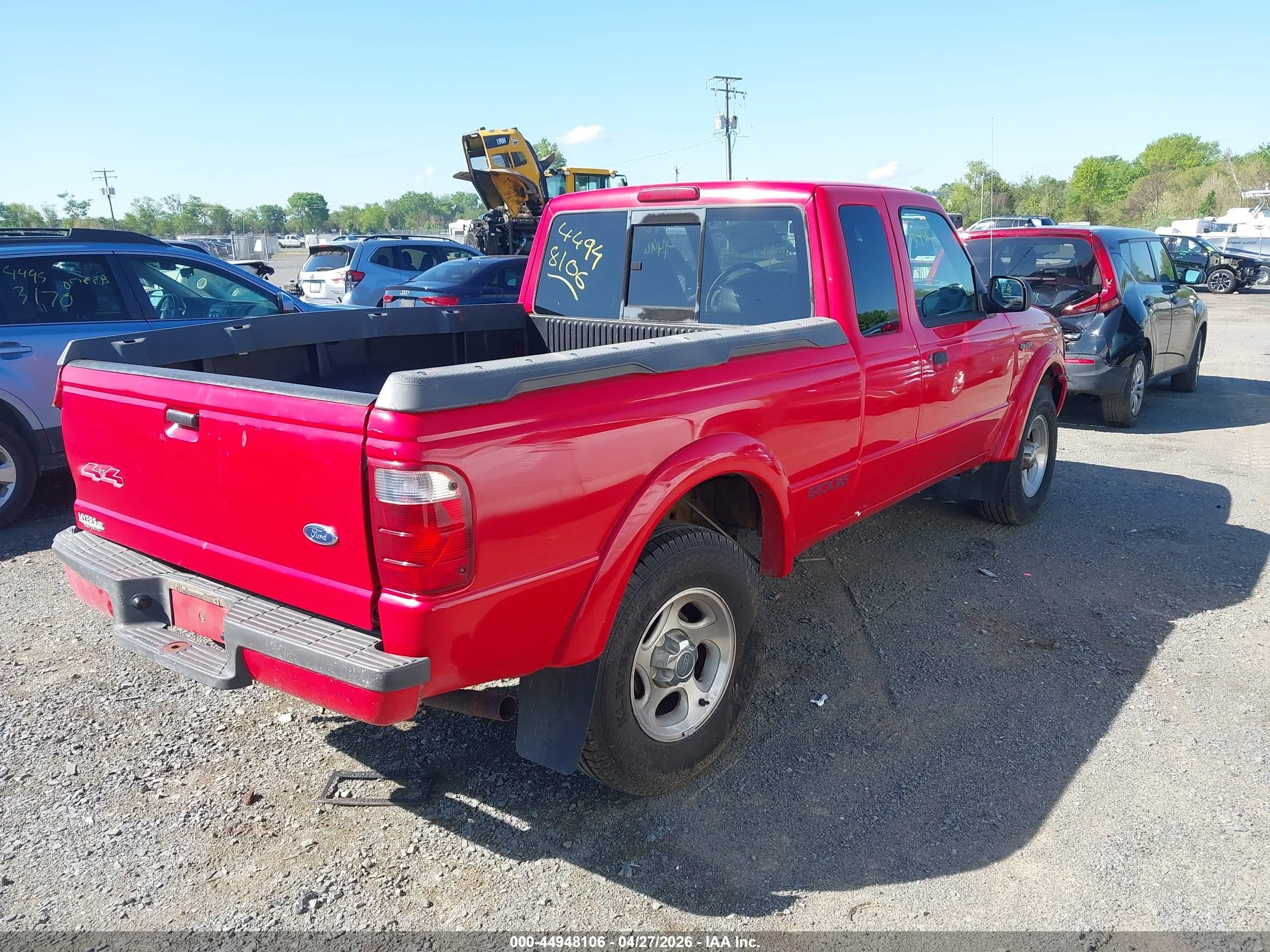2002 Ford Ranger Edge/xlt Red vin: 1FTZR45E22TA67743