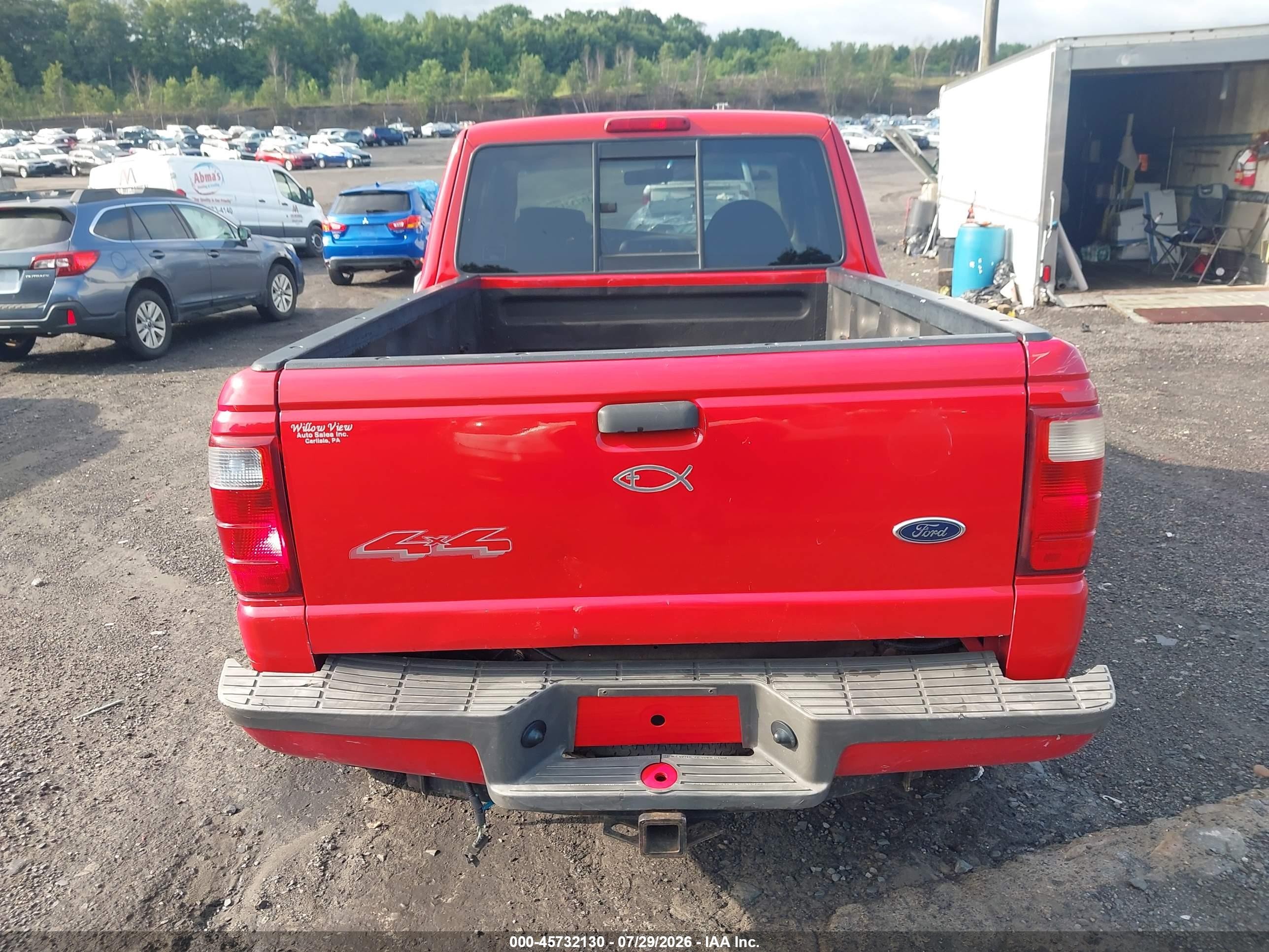 2003 Ford Ranger Edge/xlt Red vin: 1FTZR45E33PB41763