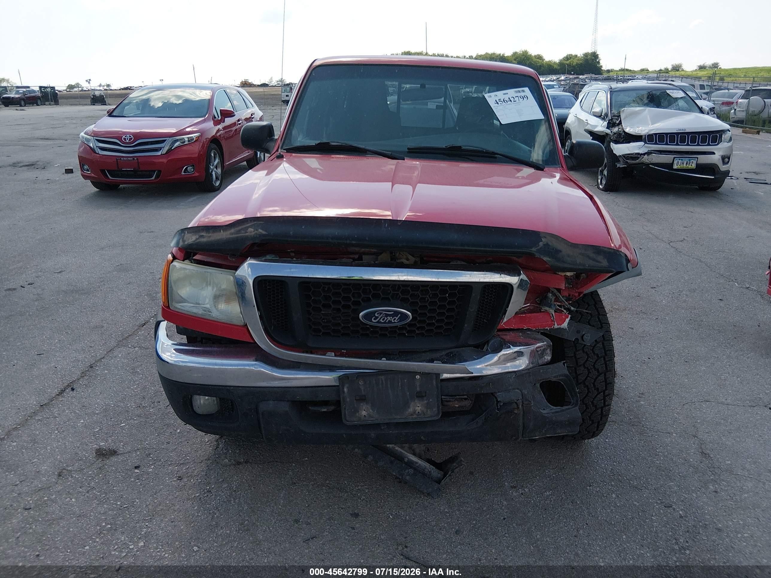 2004 Ford Ranger Super Cab Red vin: 1FTZR45E44PB04075