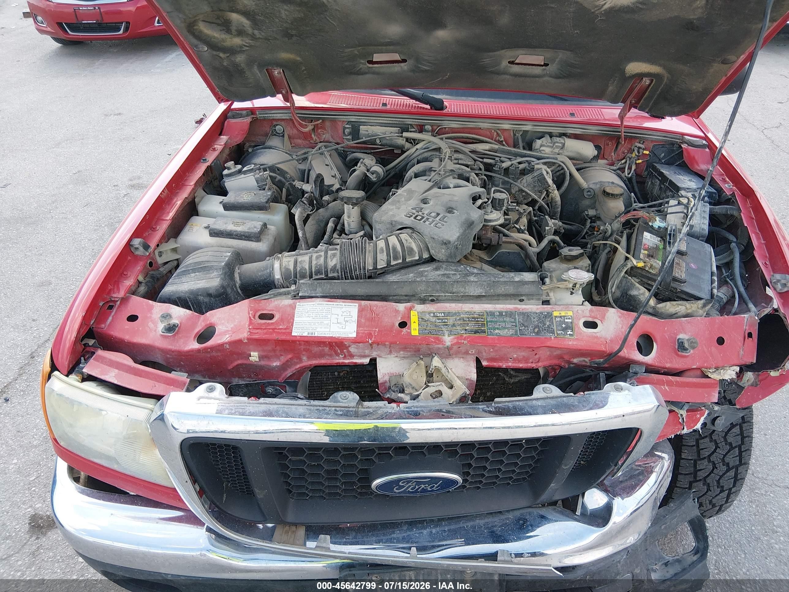 2004 Ford Ranger Super Cab Red vin: 1FTZR45E44PB04075