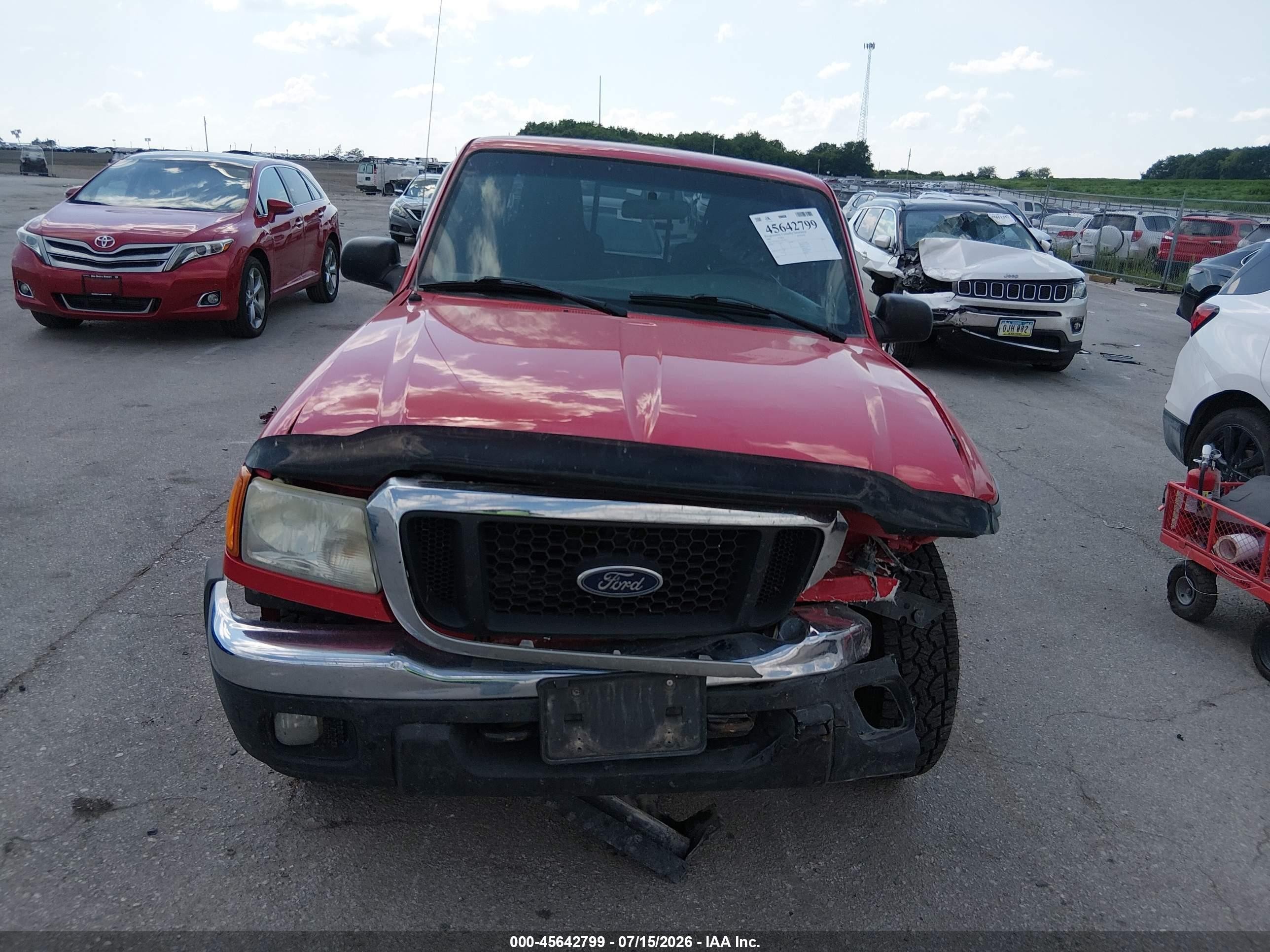2004 Ford Ranger Super Cab Red vin: 1FTZR45E44PB04075