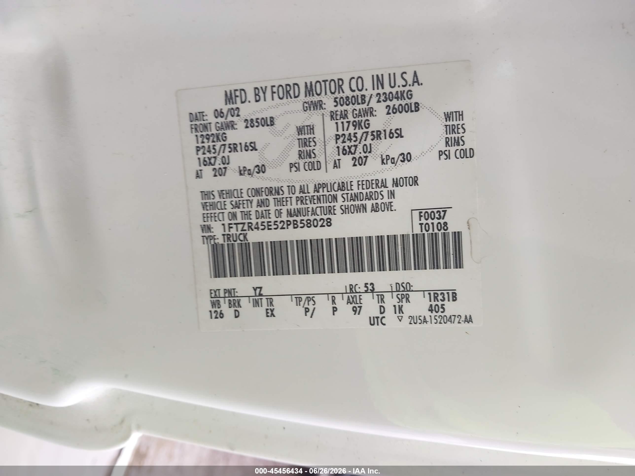 2002 Ford Ranger Edge/xlt White vin: 1FTZR45E52PB58028