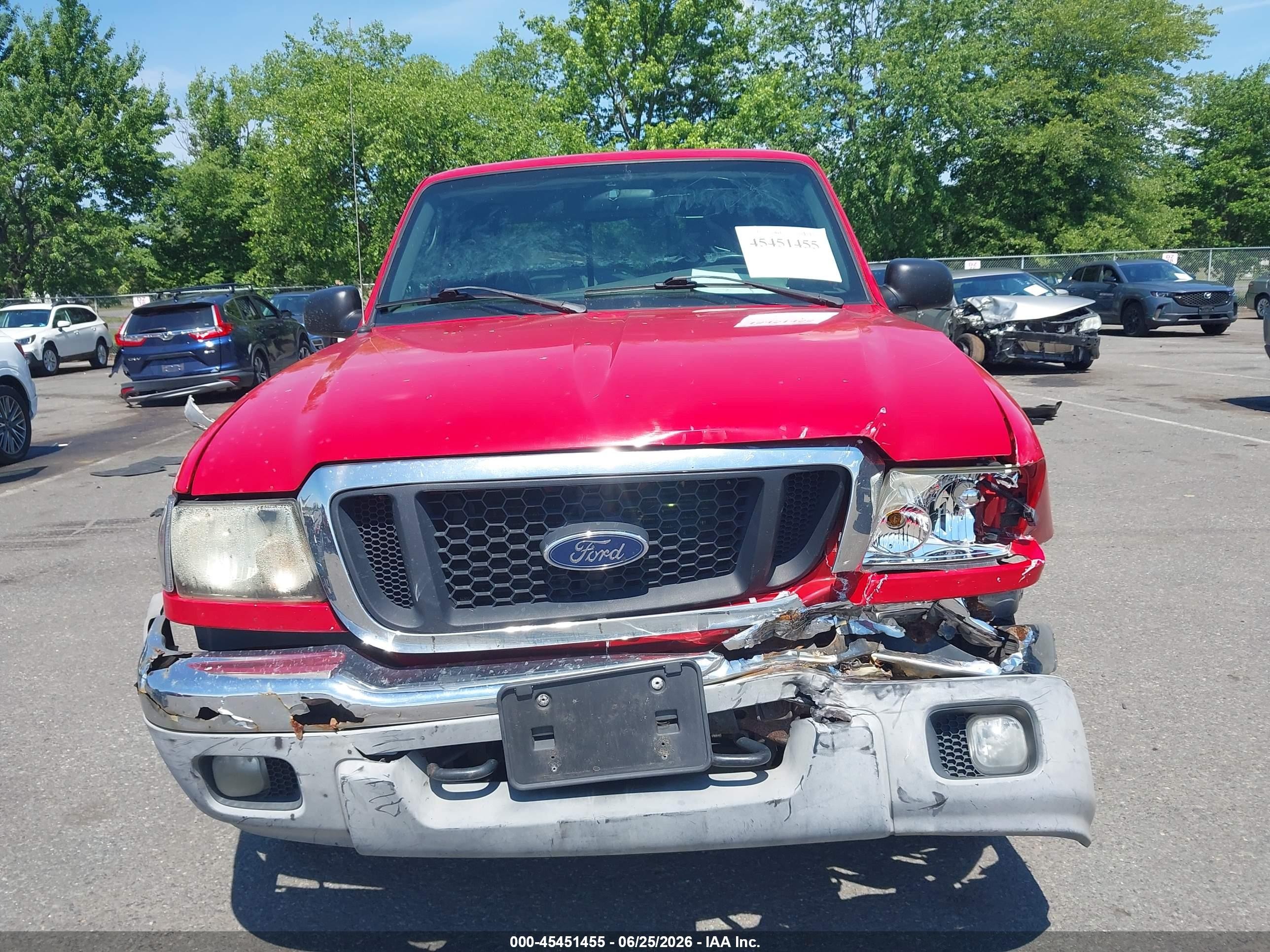 2005 Ford Ranger Edge/fx4 Level Ii/fx4 Off-road/xlt Red vin: 1FTZR45E55PA12989