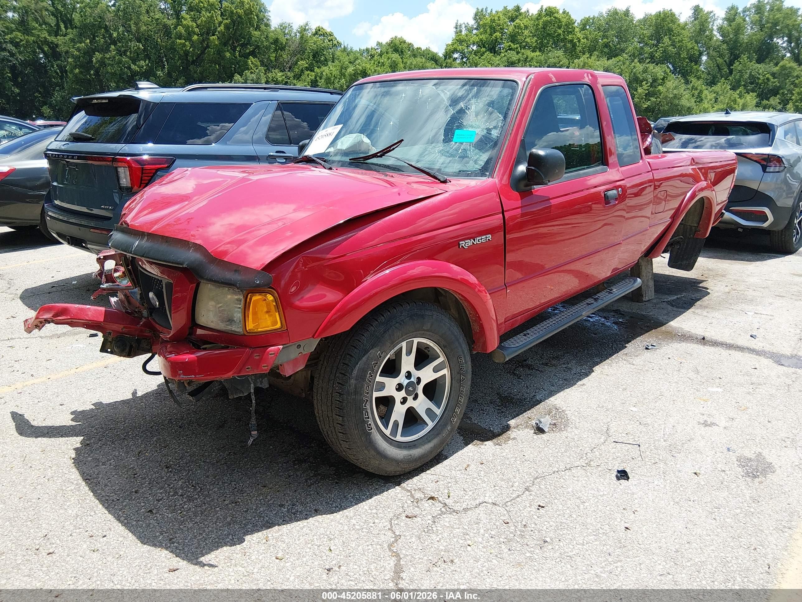 2005 Ford Ranger Edge/fx4 Level Ii/fx4 Off-road/xlt Red vin: 1FTZR45E85PA94877