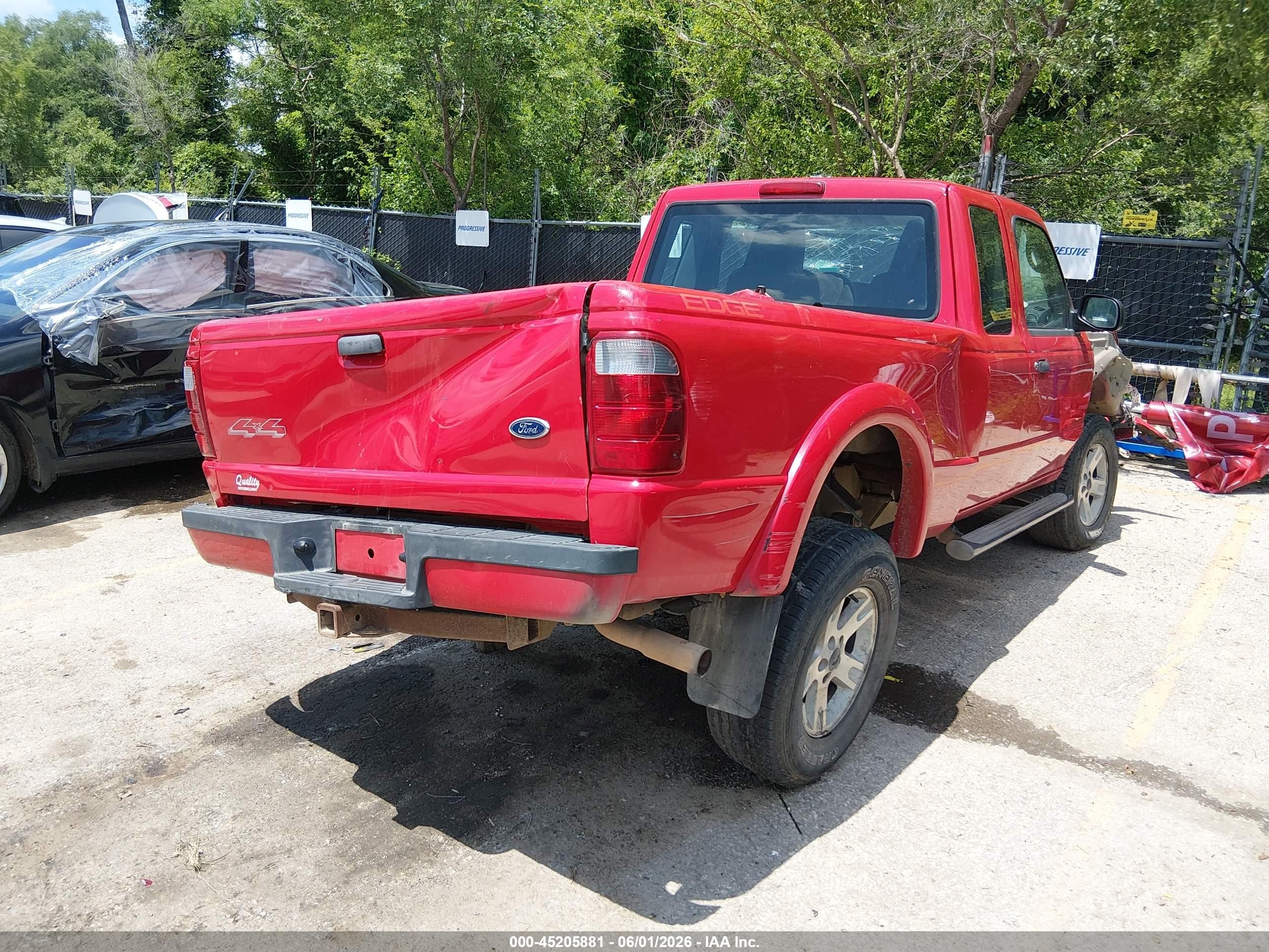 2005 Ford Ranger Edge/fx4 Level Ii/fx4 Off-road/xlt Red vin: 1FTZR45E85PA94877