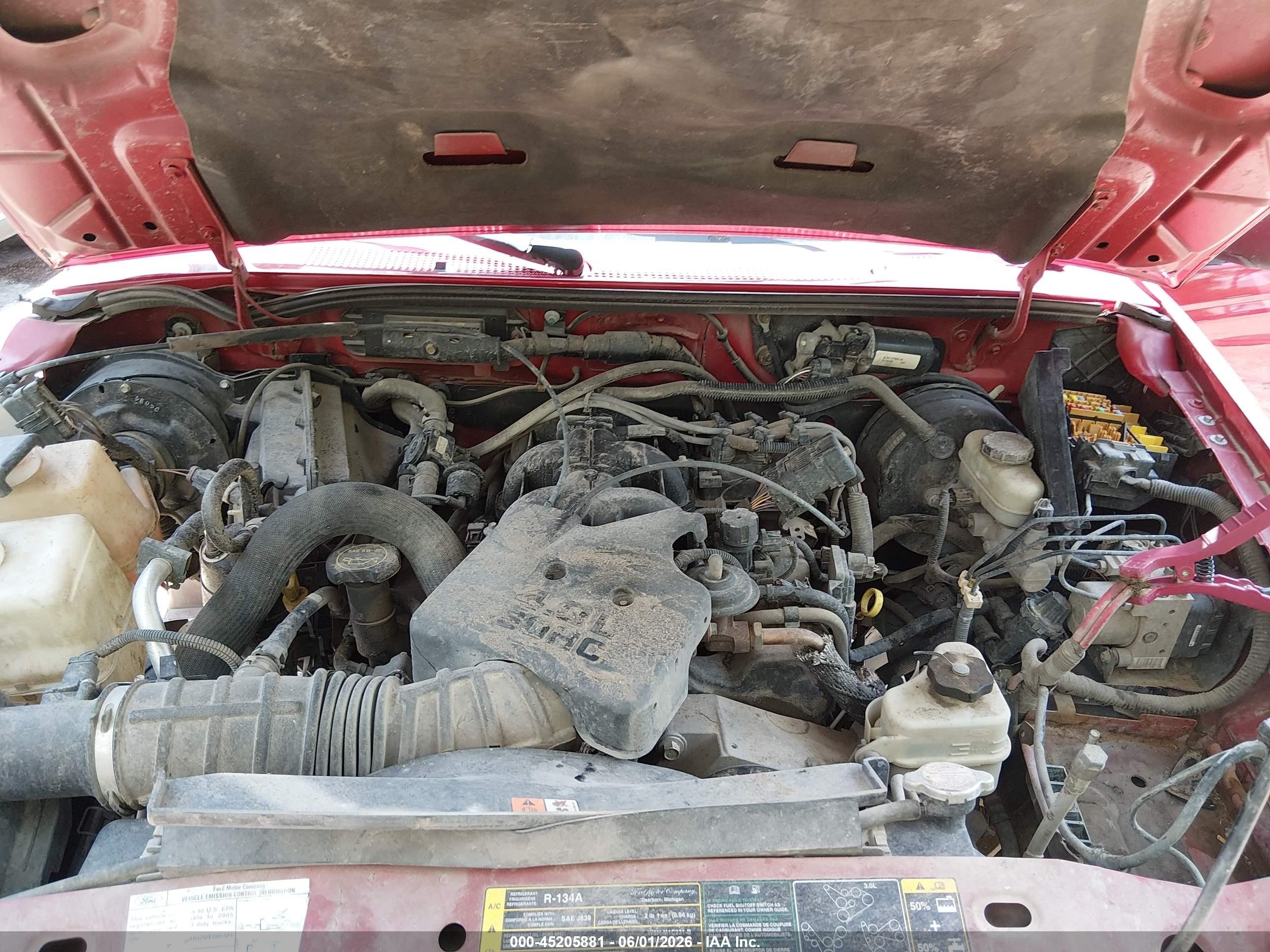 2005 Ford Ranger Edge/fx4 Level Ii/fx4 Off-road/xlt Red vin: 1FTZR45E85PA94877