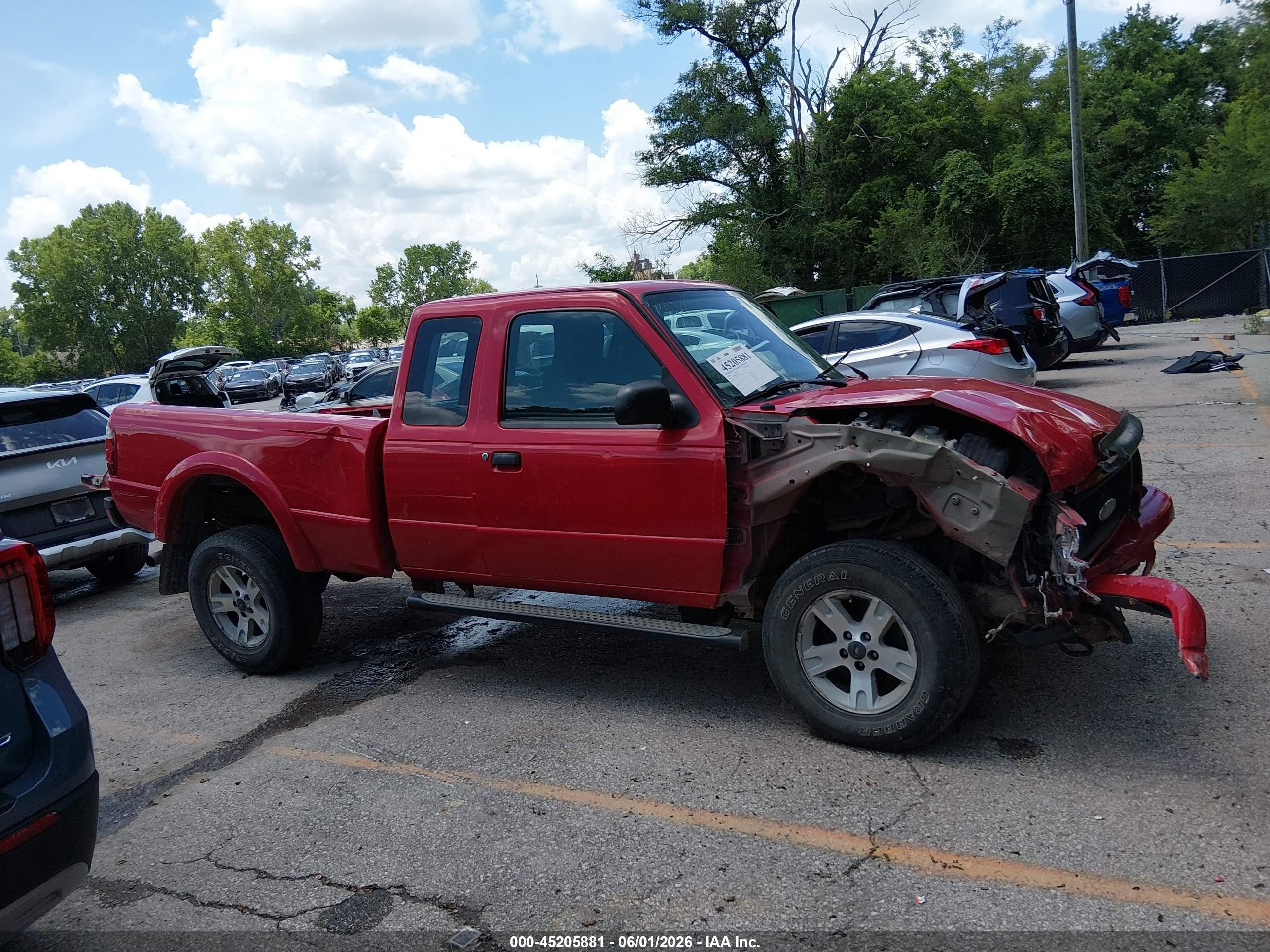 2005 Ford Ranger Edge/fx4 Level Ii/fx4 Off-road/xlt Red vin: 1FTZR45E85PA94877