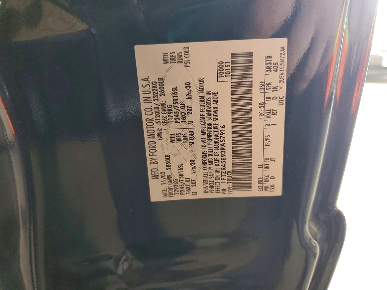 2003 Ford Ranger Super Cab Blue vin: 1FTZR45E93PA57916
