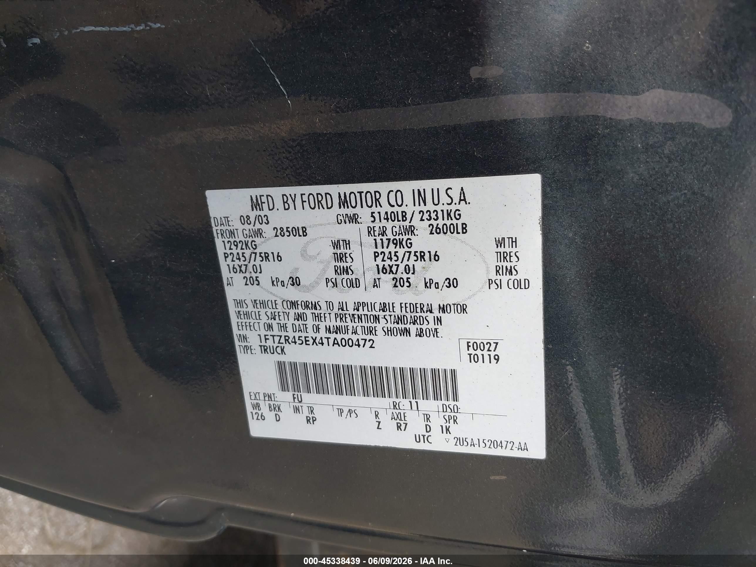 2004 Ford Ranger Super Cab Green vin: 1FTZR45EX4TA00472
