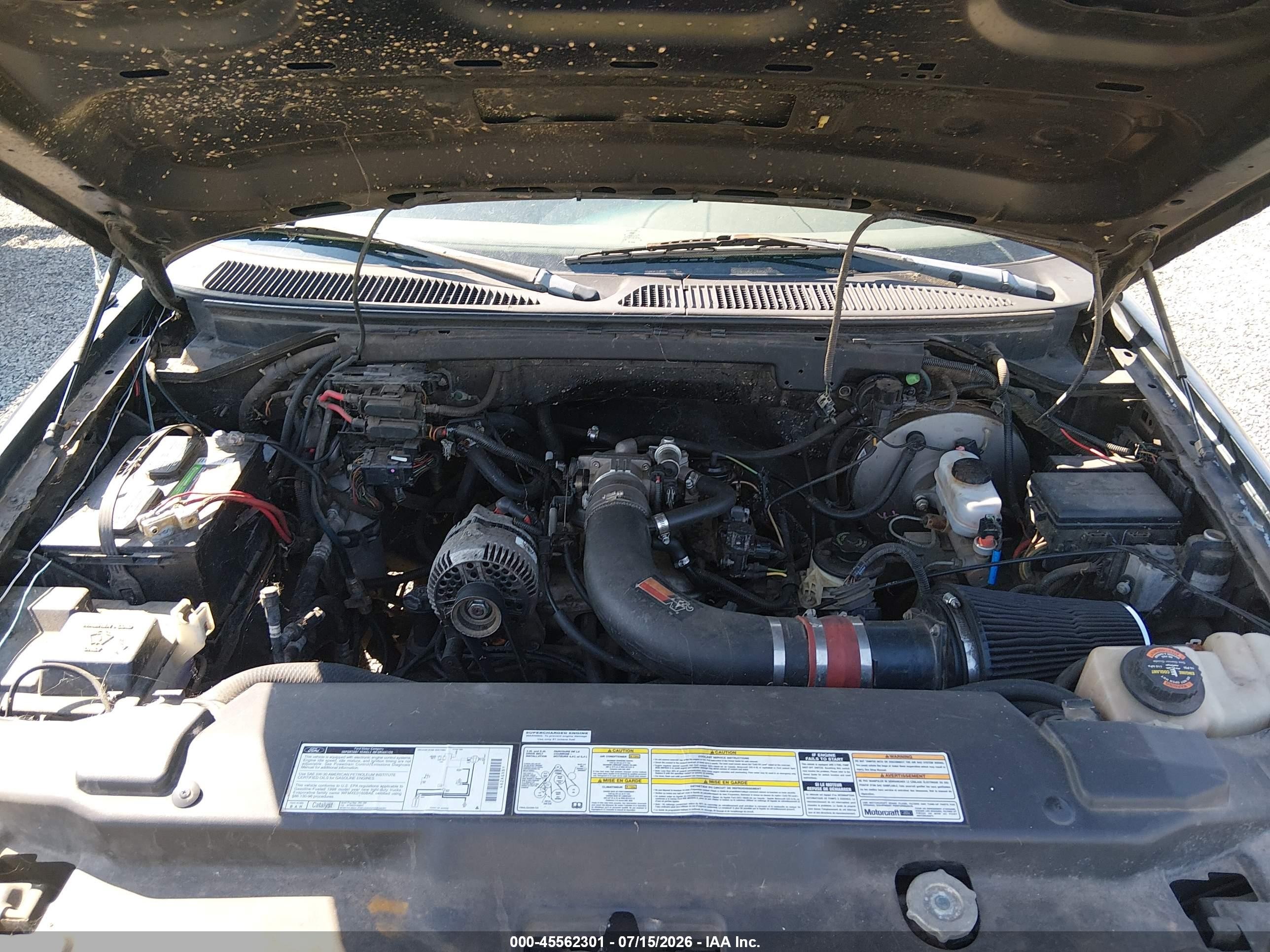 1998 Ford F-150 Lariat/xl/xlt Black vin: 1FTZX07W8WKC20724