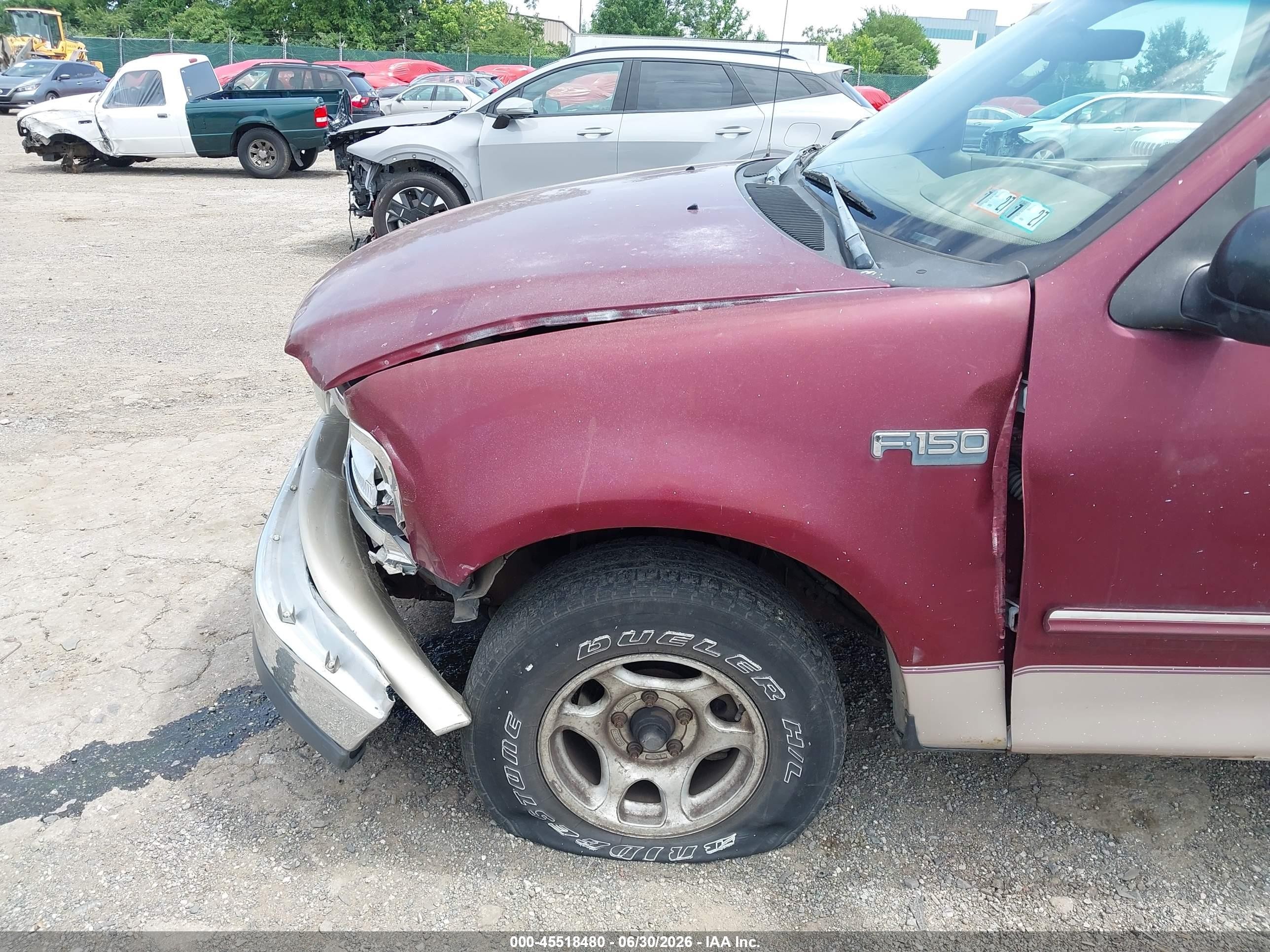 1998 Ford F-150 Standard/xl/xlt Burgundy vin: 1FTZX1727WNB06988