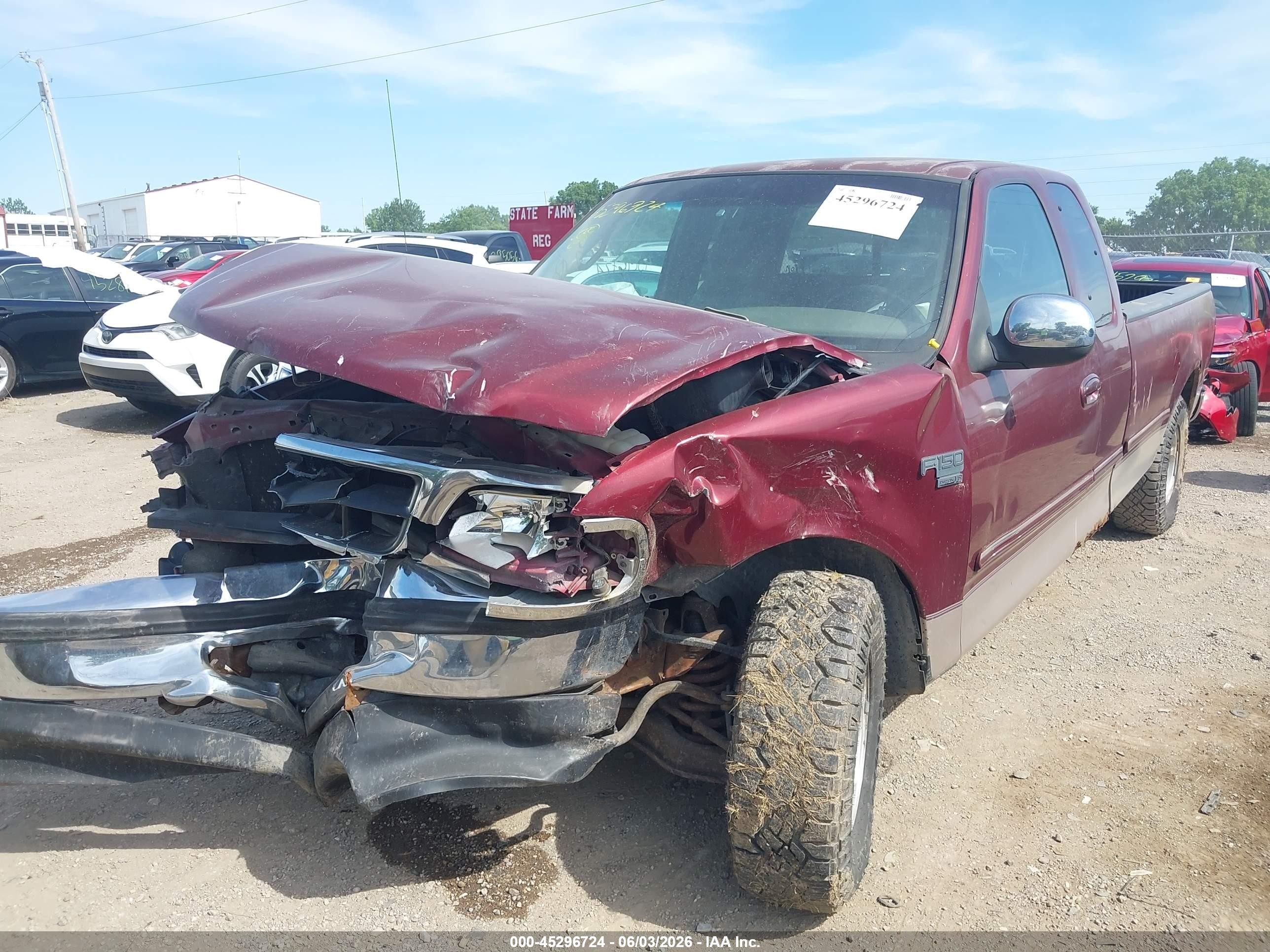1998 Ford F-150 Lariat/standard/xl/xlt Burgundy vin: 1FTZX1764WKA53638