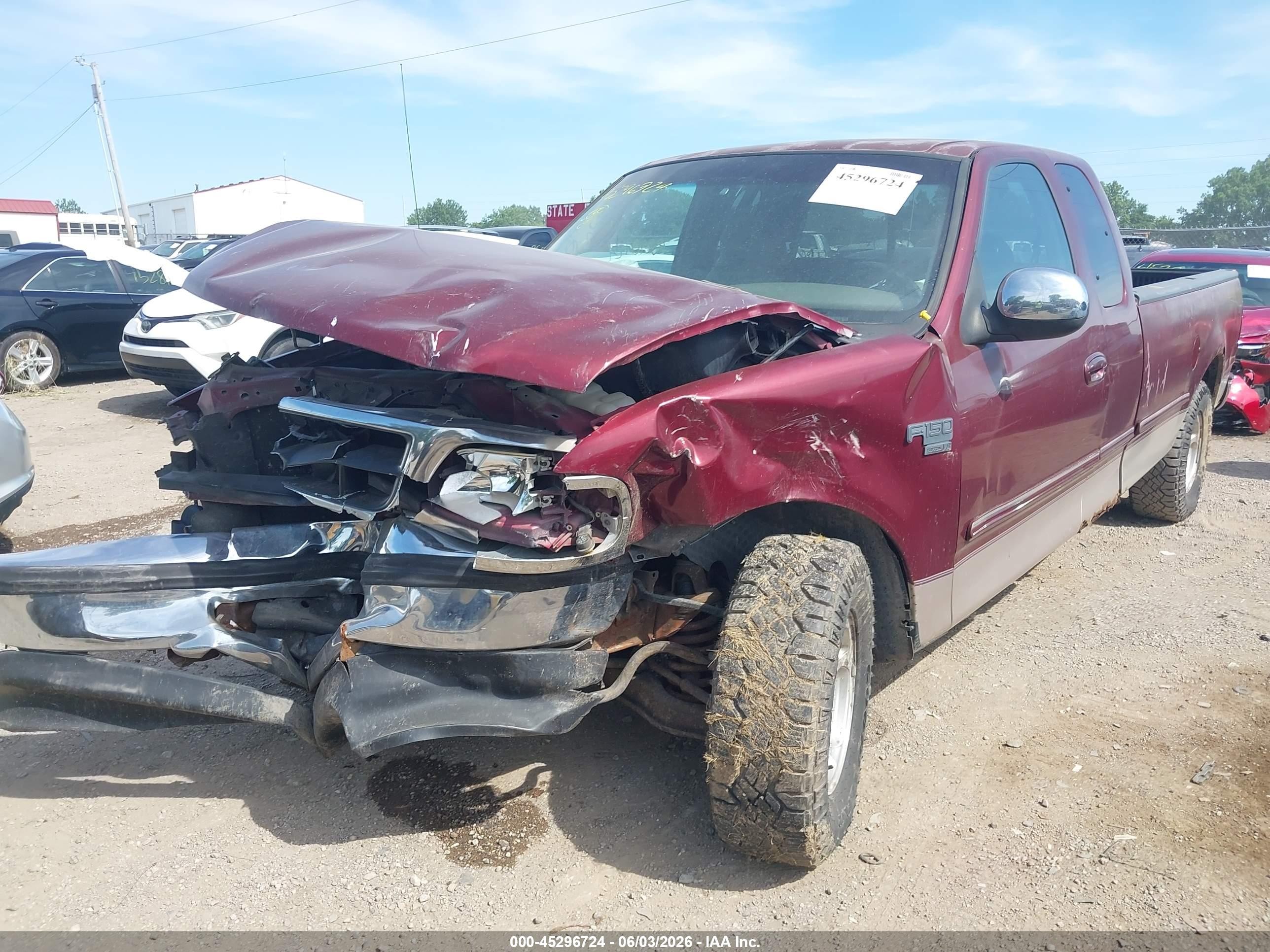 1998 Ford F-150 Lariat/standard/xl/xlt Burgundy vin: 1FTZX1764WKA53638
