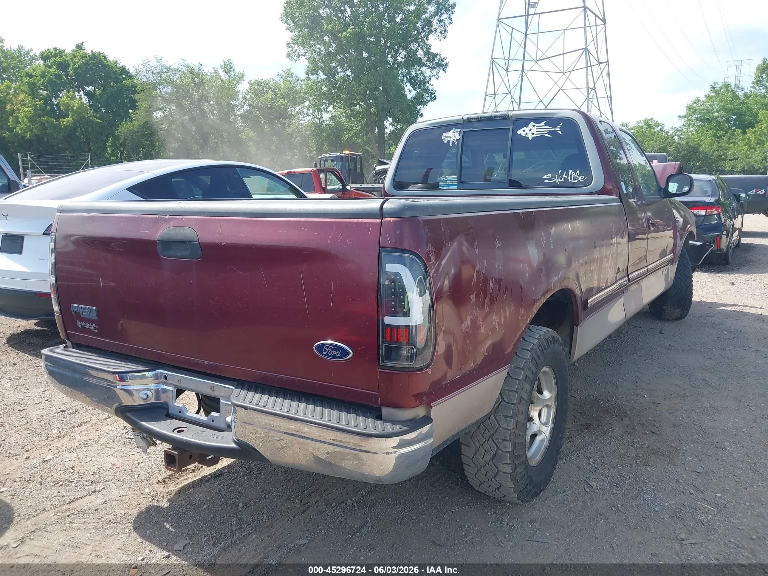 1998 Ford F-150 Lariat/standard/xl/xlt Burgundy vin: 1FTZX1764WKA53638