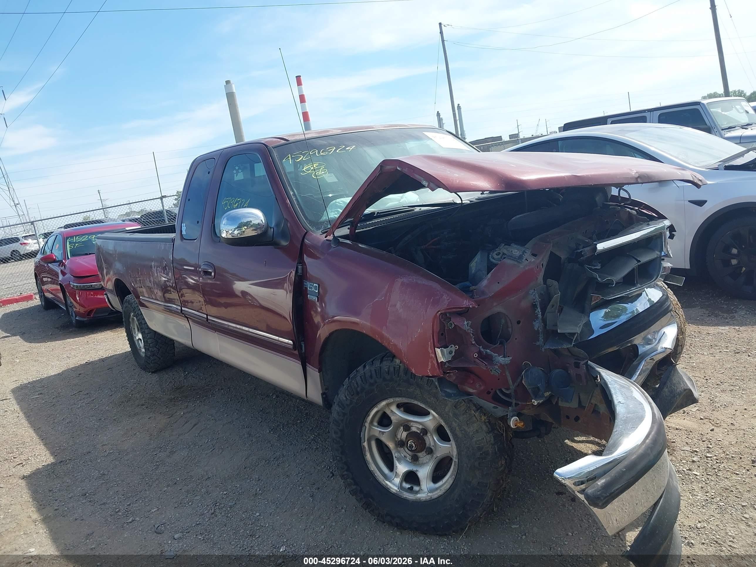1998 Ford F-150 Lariat/standard/xl/xlt Burgundy vin: 1FTZX1764WKA53638