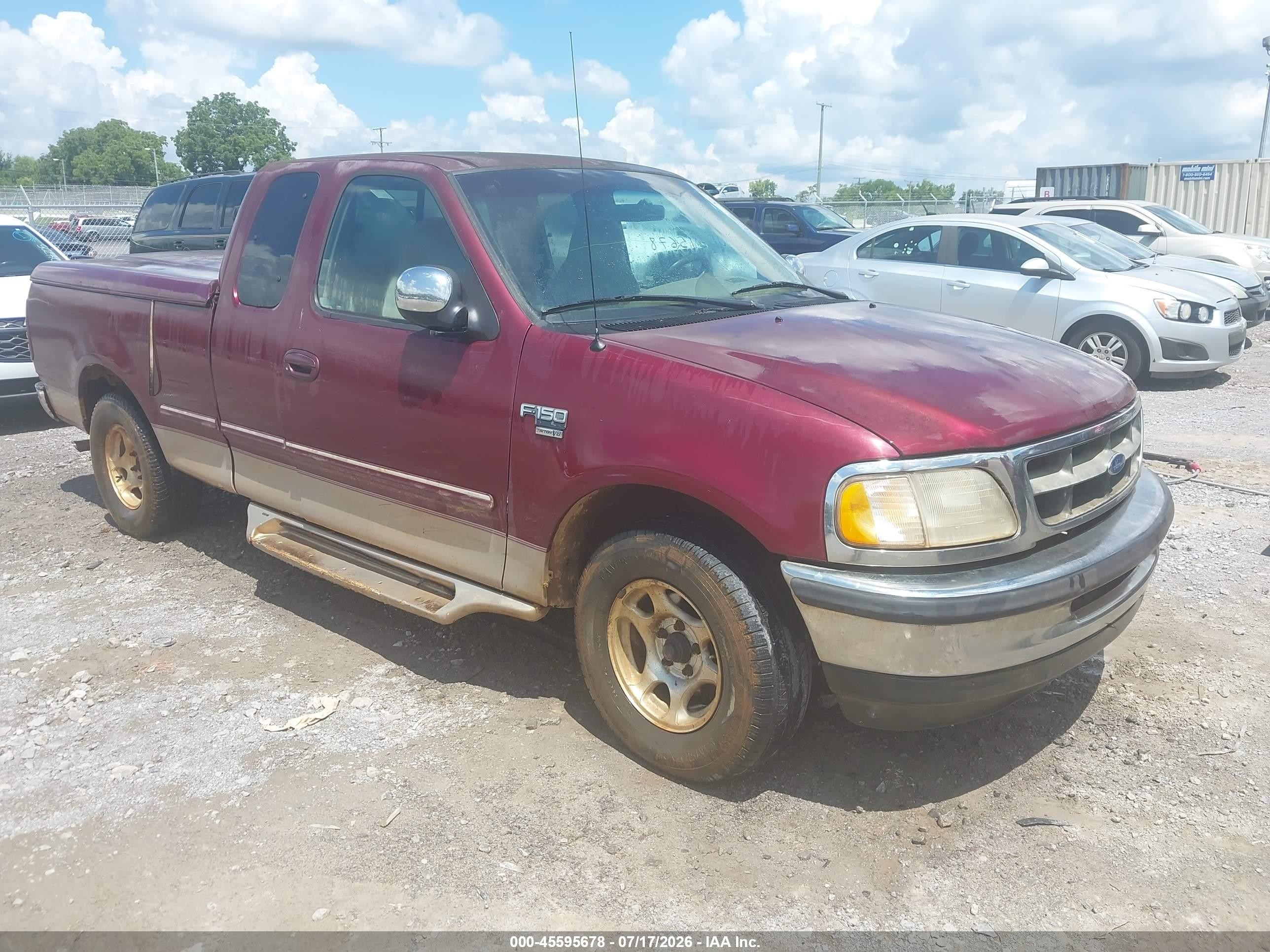 1998 Ford F-150 Lariat/standard/xl/xlt Maroon vin: 1FTZX1765WKC42749