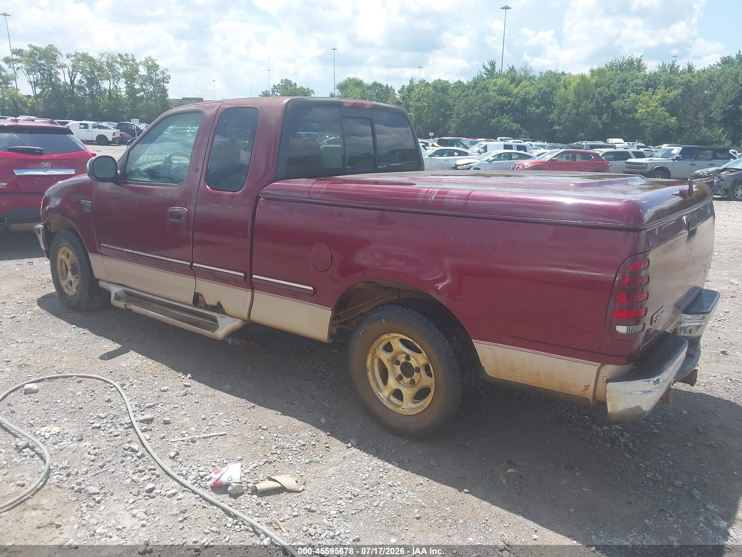 1998 Ford F-150 Lariat/standard/xl/xlt Maroon vin: 1FTZX1765WKC42749