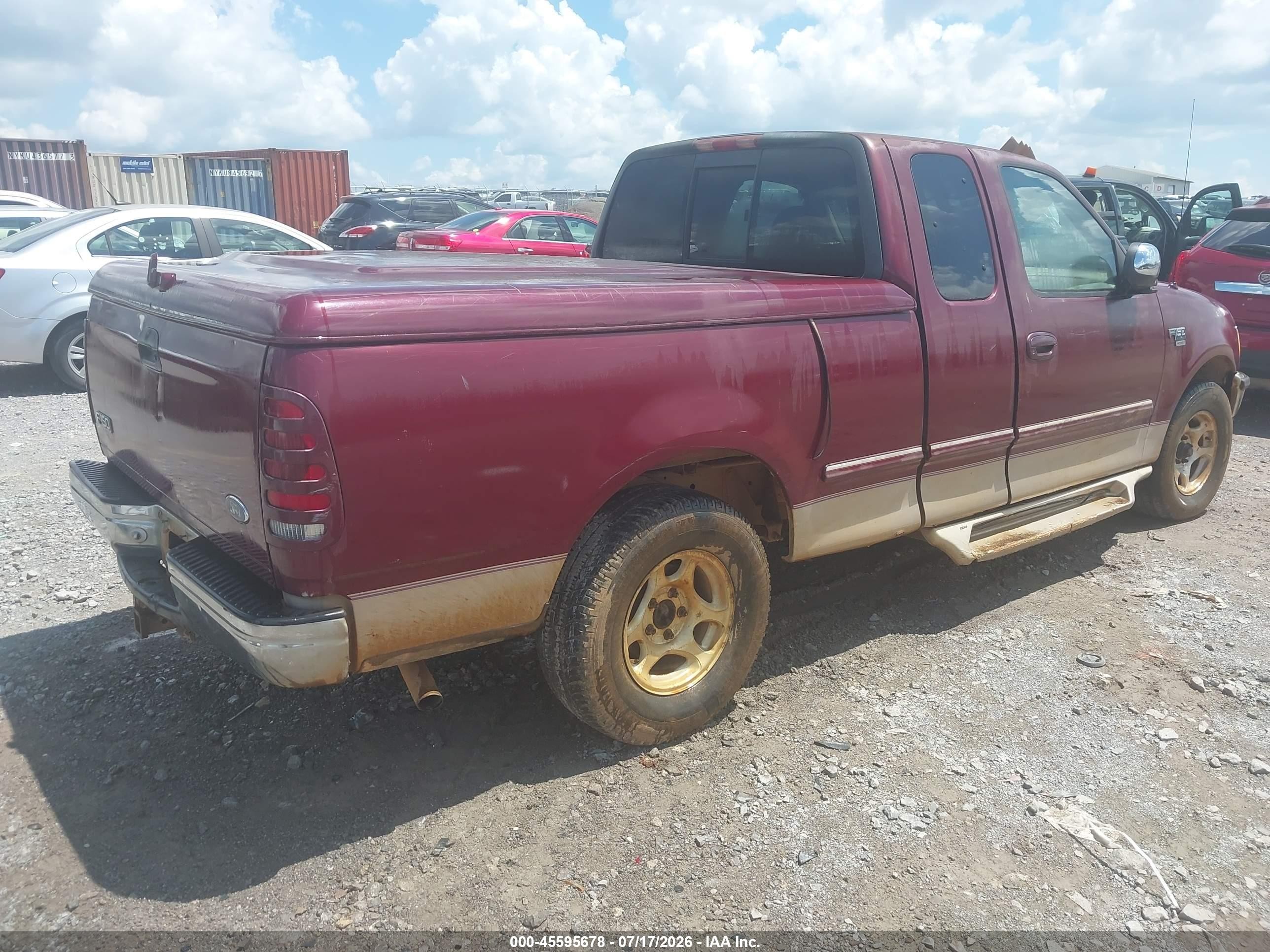 1998 Ford F-150 Lariat/standard/xl/xlt Maroon vin: 1FTZX1765WKC42749