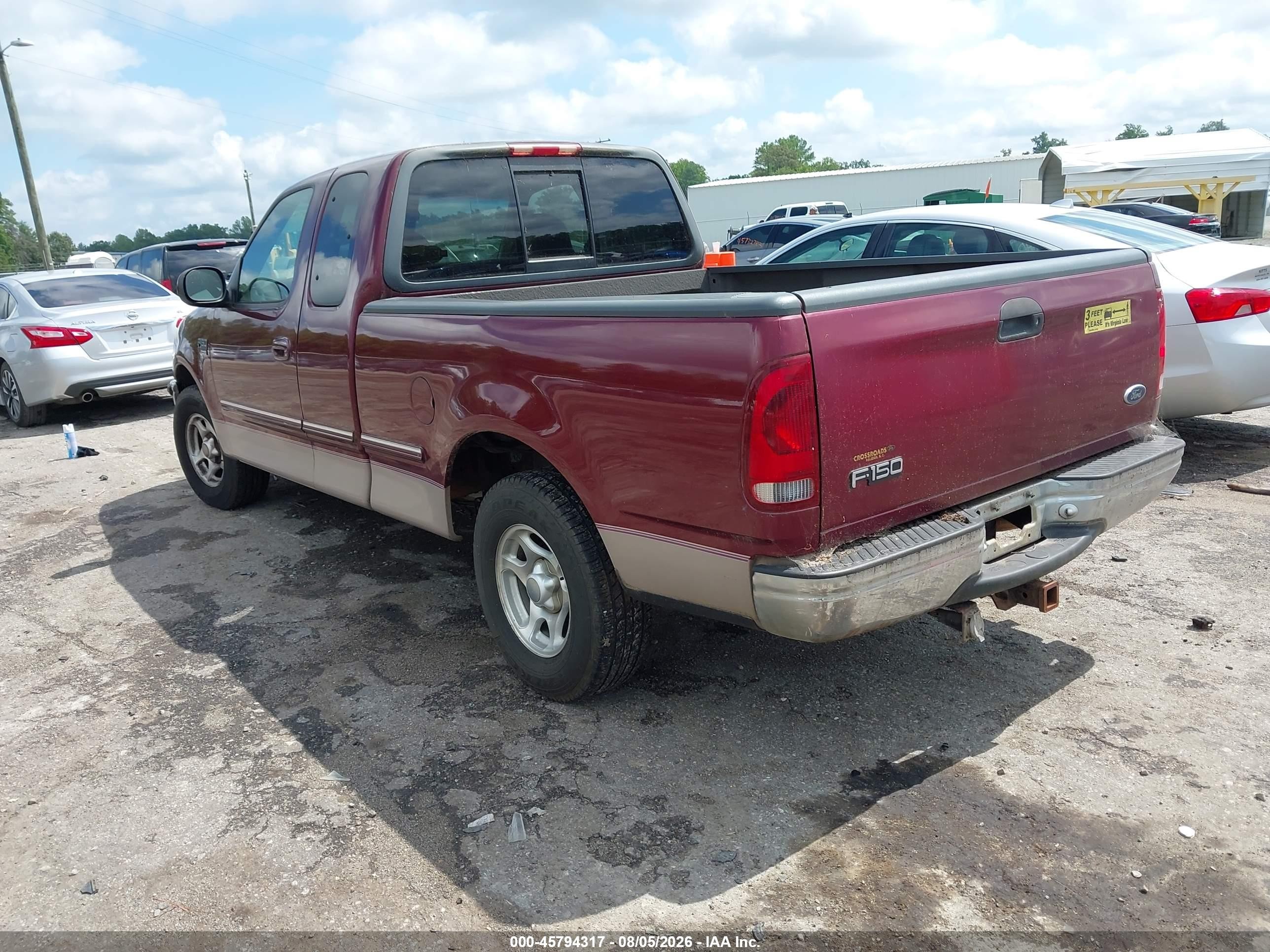1998 Ford F-150 Lariat/standard/xl/xlt Burgundy vin: 1FTZX17W7WNC37826