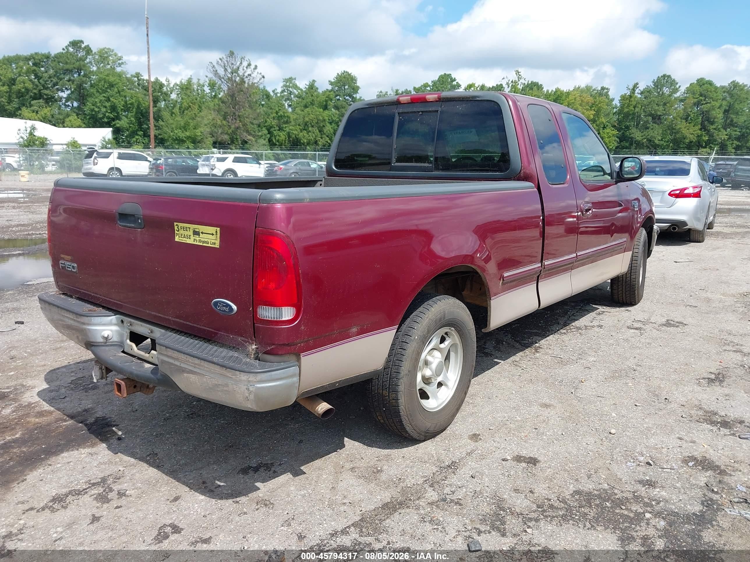 1998 Ford F-150 Lariat/standard/xl/xlt Burgundy vin: 1FTZX17W7WNC37826
