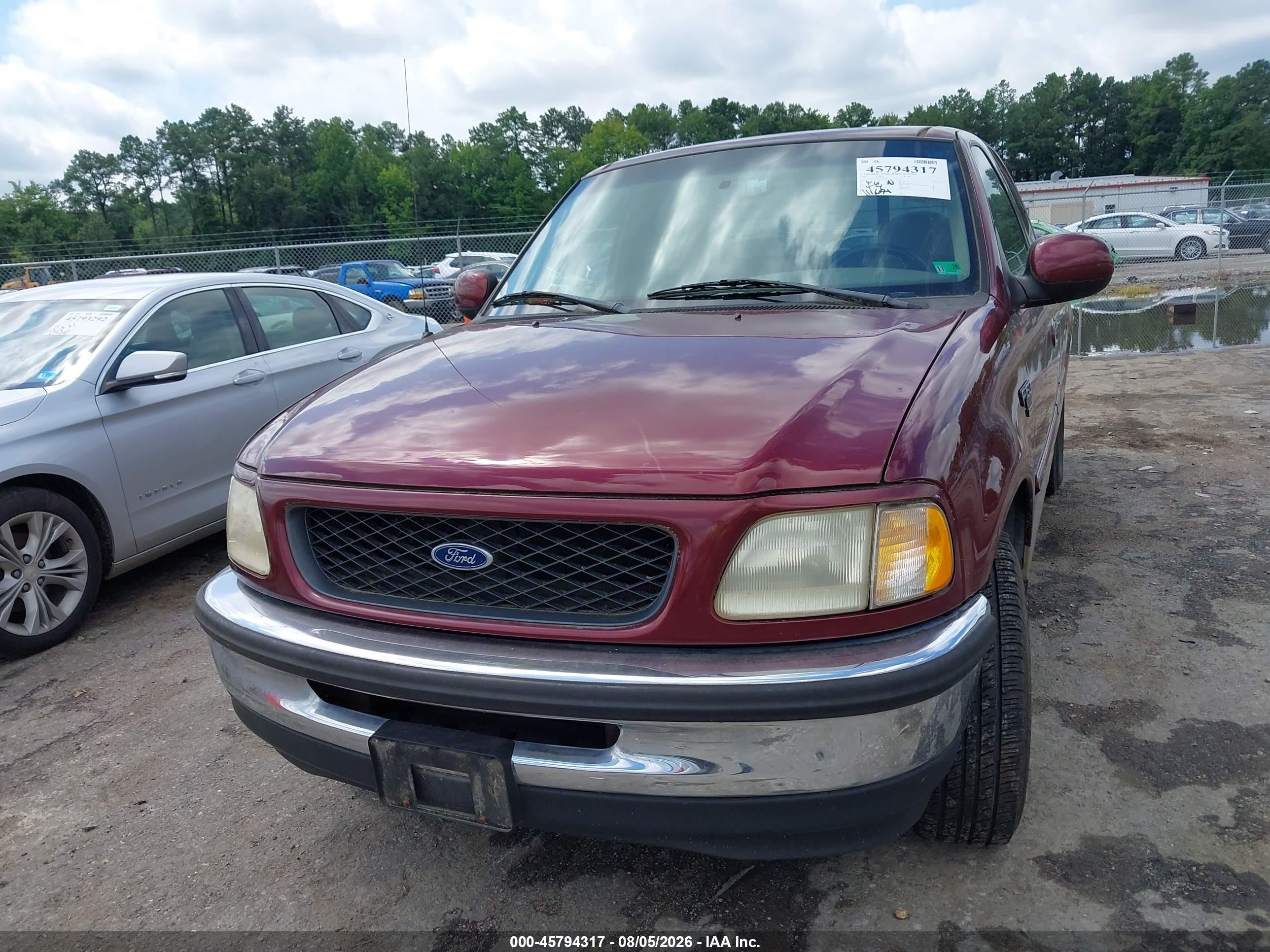 1998 Ford F-150 Lariat/standard/xl/xlt Burgundy vin: 1FTZX17W7WNC37826
