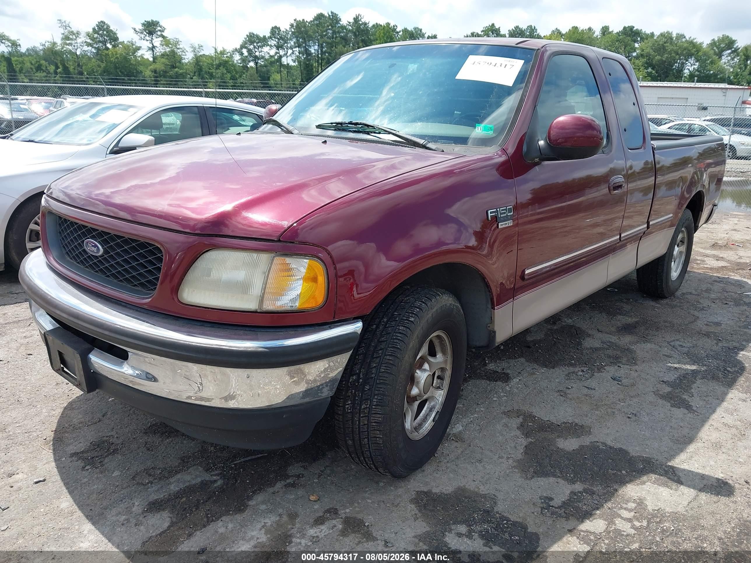 1998 Ford F-150 Lariat/standard/xl/xlt Burgundy vin: 1FTZX17W7WNC37826