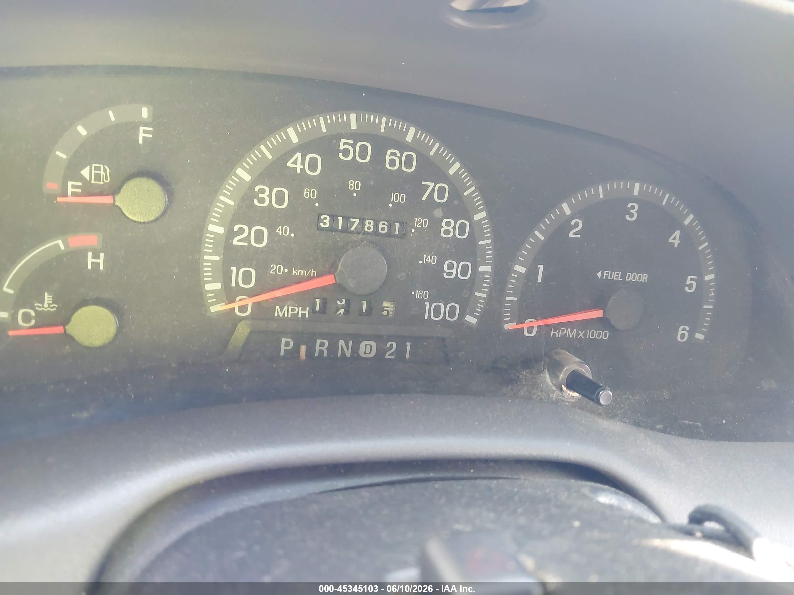 1998 Ford F-150 Lariat/standard/xl/xlt Blue vin: 1FTZX17W9WNB36495