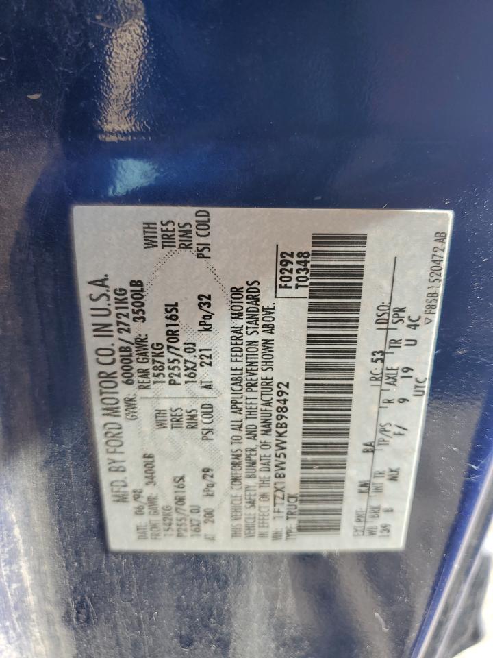 Price & History 1998 Ford F150 4.6l 8 vin: 1FTZX18W5WKB98492